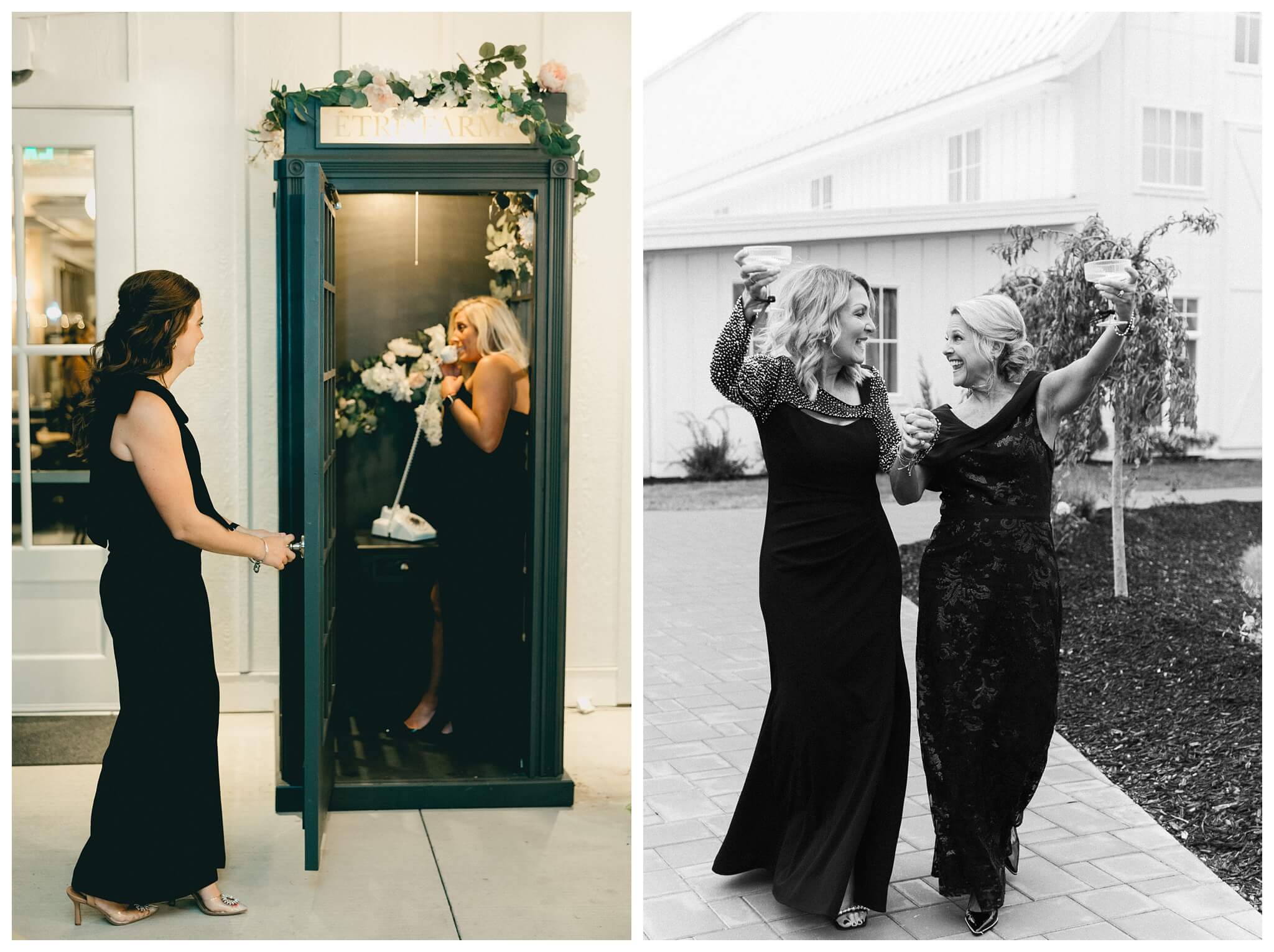 classy sophisticated black tie wedding at a white barn at Etre farms in michigan by josh and andrea photography