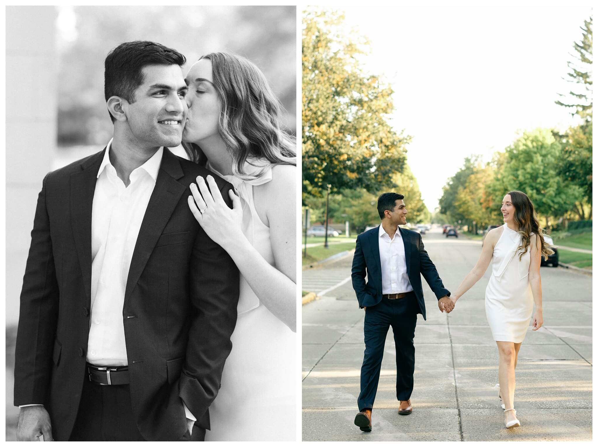 romantic beach engagement shoot at hope college at lake michigan by josh and andrea photography