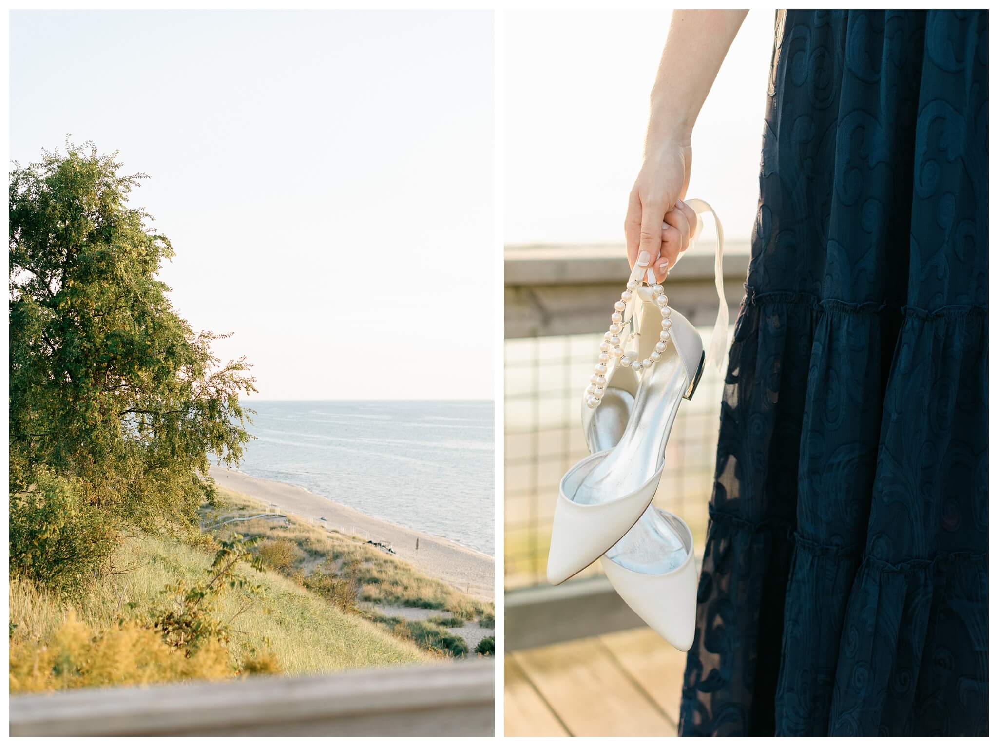 romantic beach engagement shoot at hope college at lake michigan by josh and andrea photography