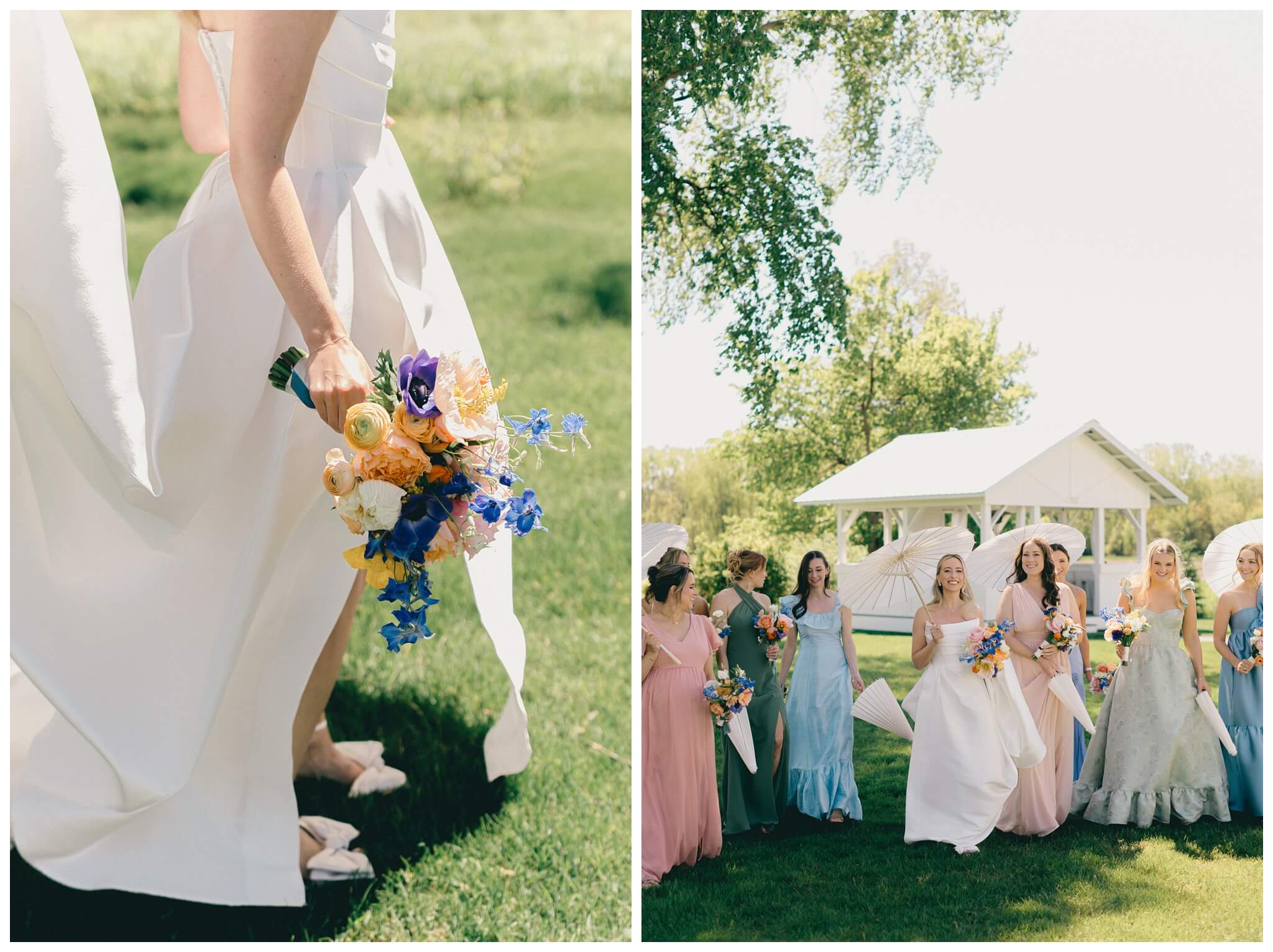 colorful white barn wedding at etre farms by lake michigan near saint joseph michigan by josh and andrea photography 