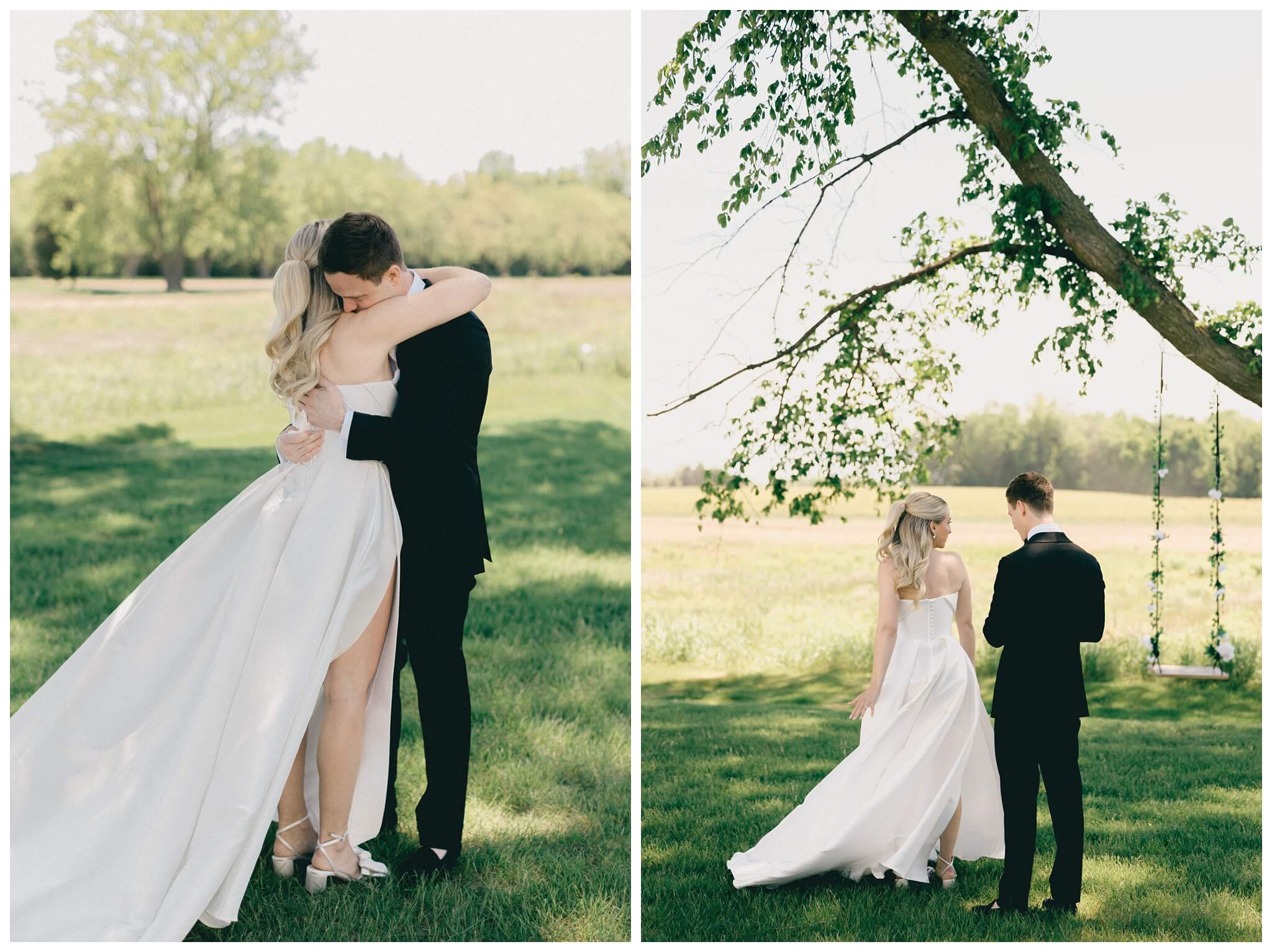 colorful white barn wedding at etre farms by lake michigan near saint joseph michigan by josh and andrea photography 