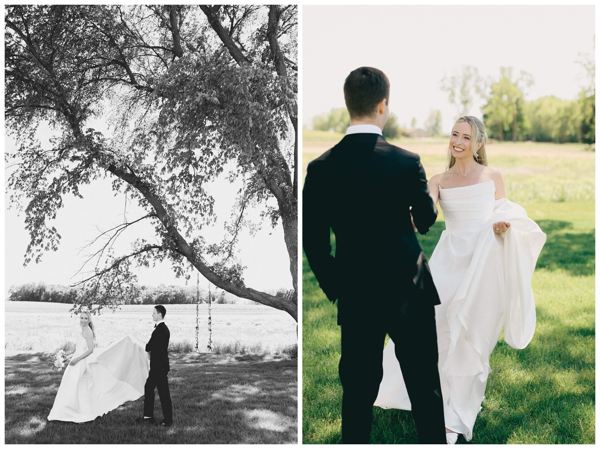 colorful white barn wedding at etre farms by lake michigan near saint joseph michigan by josh and andrea photography 