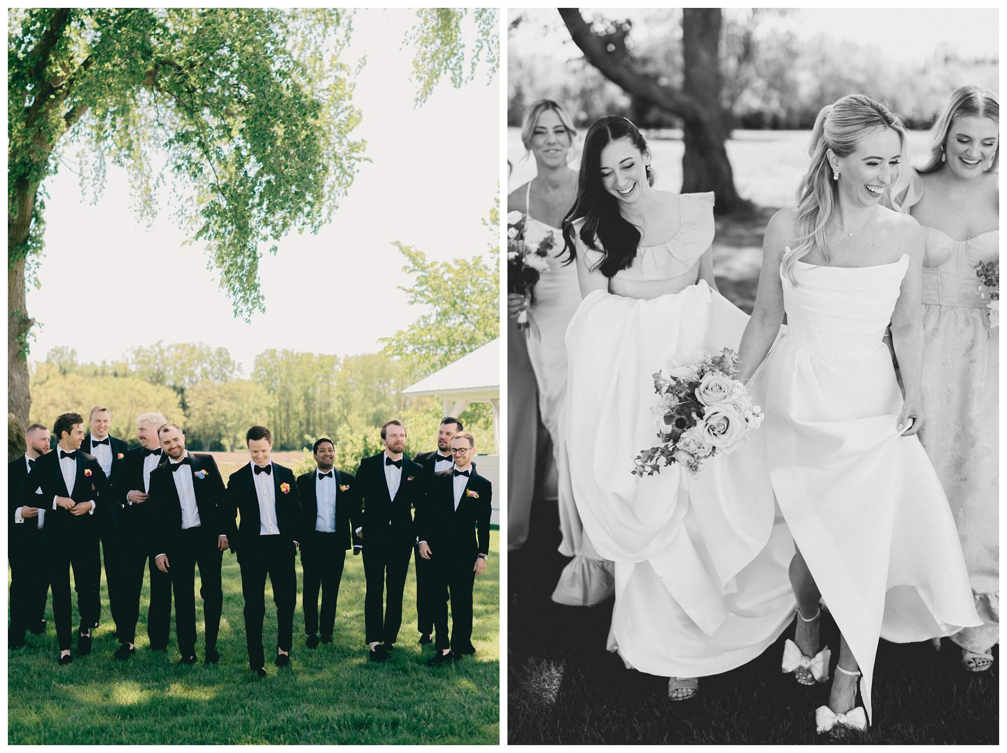 colorful white barn wedding at etre farms by lake michigan near saint joseph michigan by josh and andrea photography 
