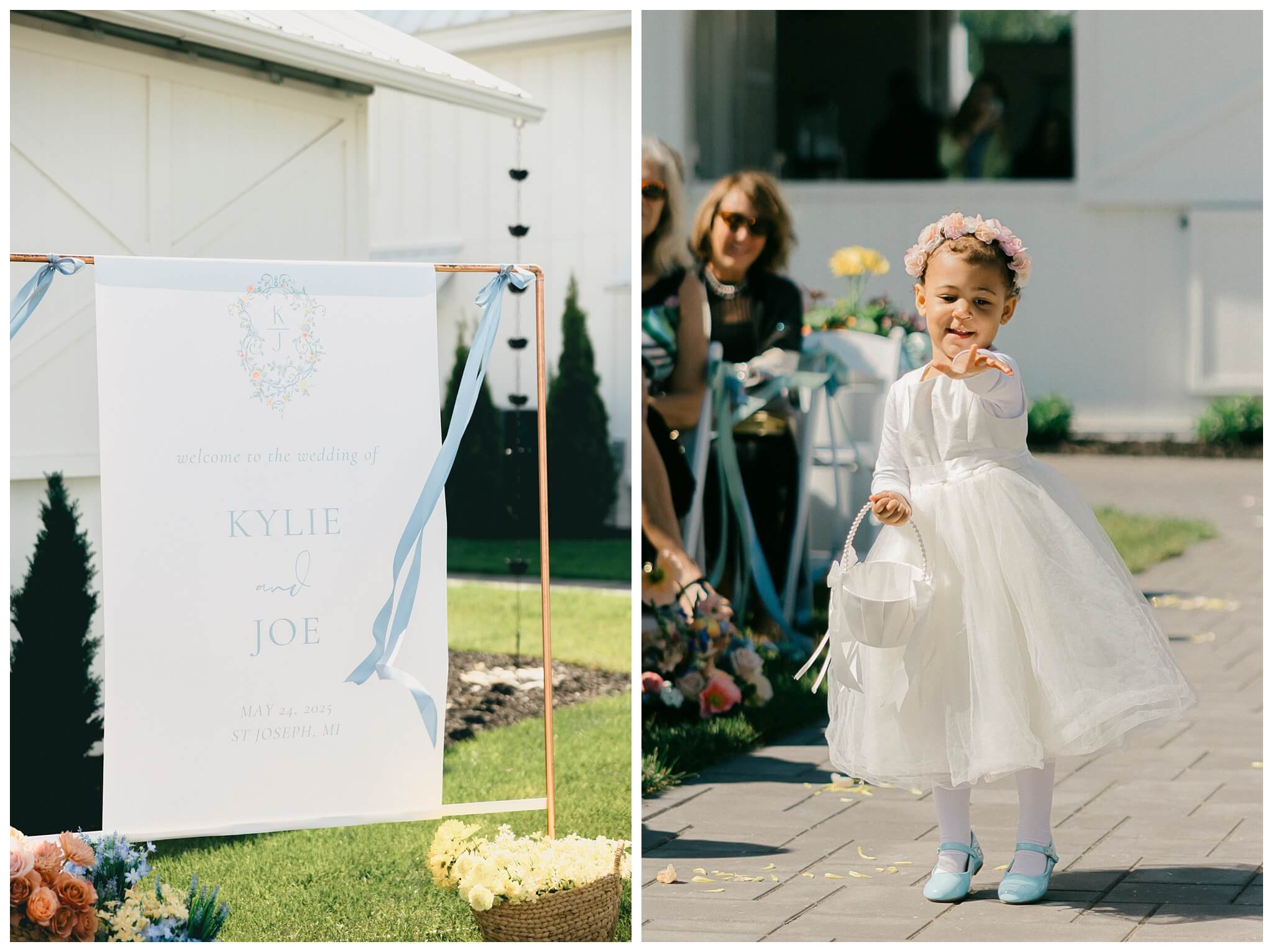 colorful white barn wedding at etre farms by lake michigan near saint joseph michigan by josh and andrea photography 