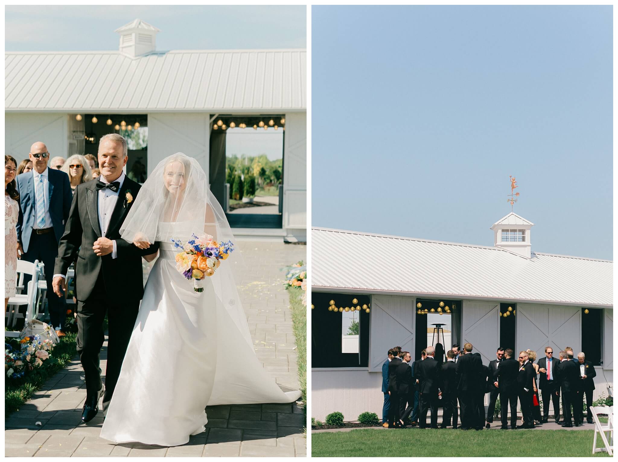colorful white barn wedding at etre farms by lake michigan near saint joseph michigan by josh and andrea photography 