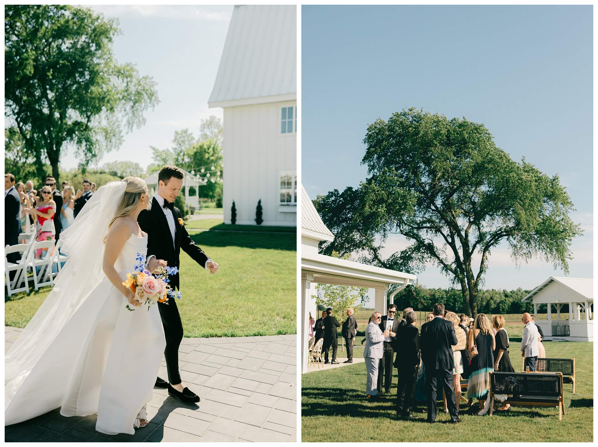 colorful white barn wedding at etre farms by lake michigan near saint joseph michigan by josh and andrea photography 