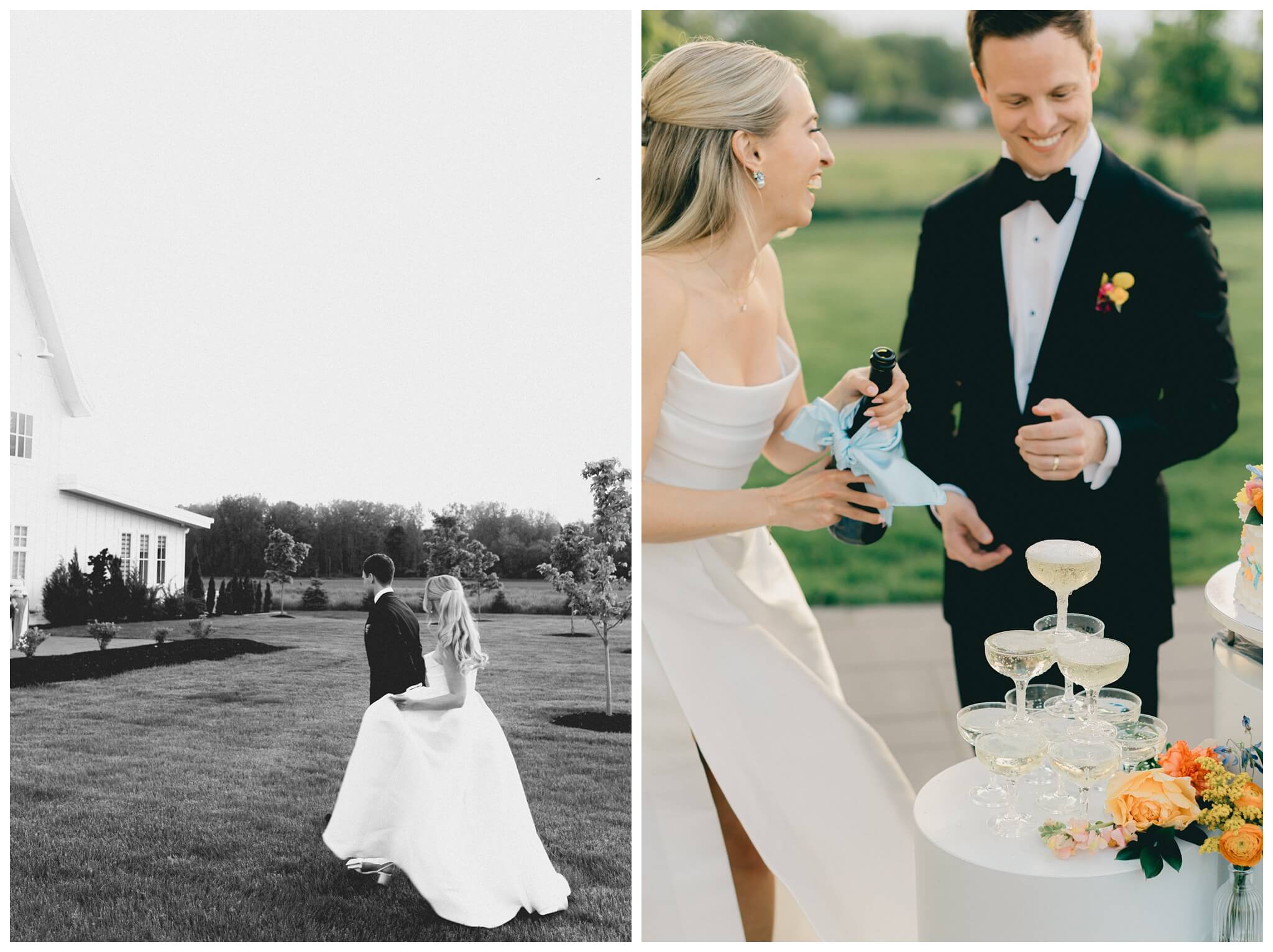 colorful white barn wedding at etre farms by lake michigan near saint joseph michigan by josh and andrea photography 