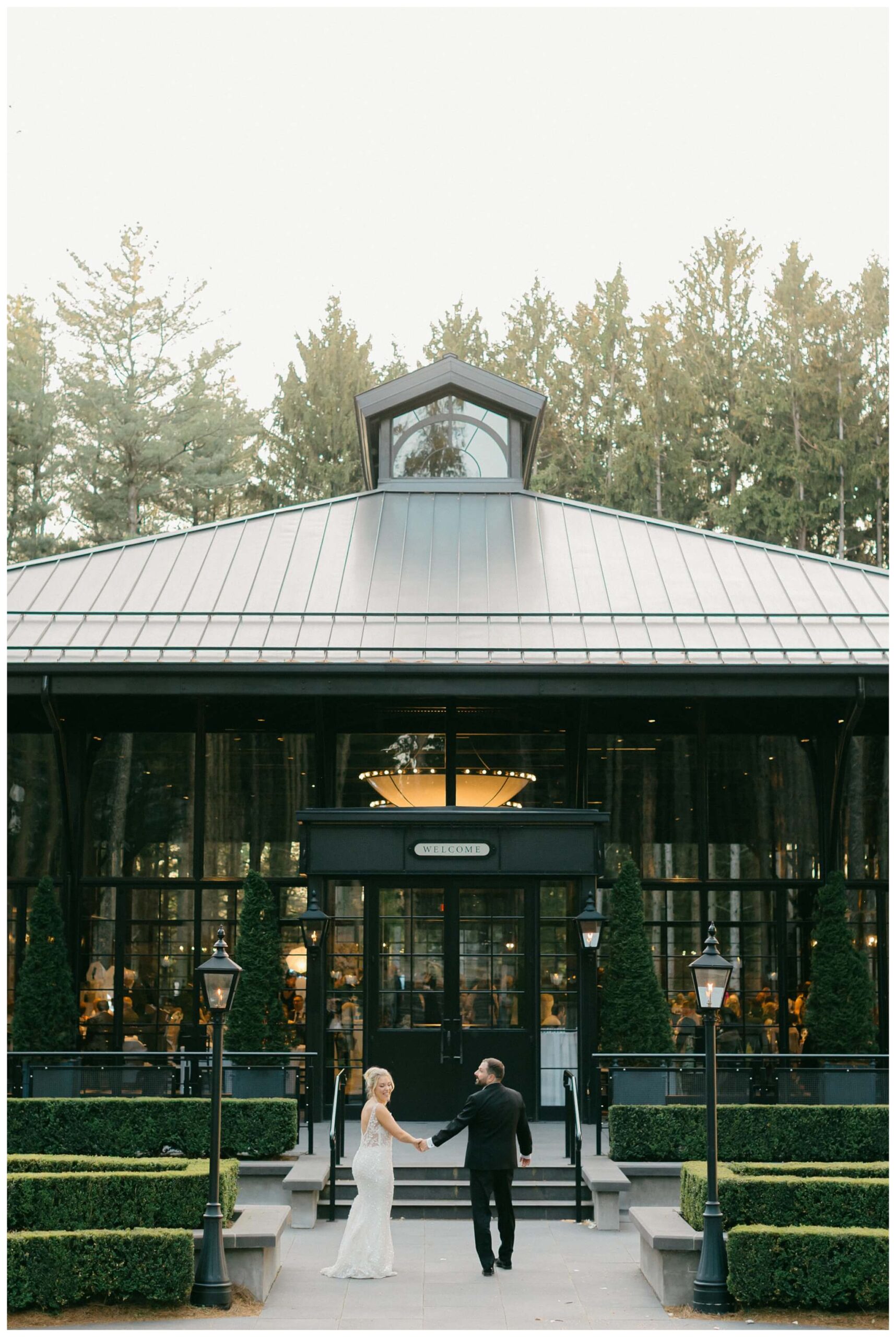 iconic beautiful black and white wedding at shepherd's hollow near detroit michigan by josh and andrea photography 