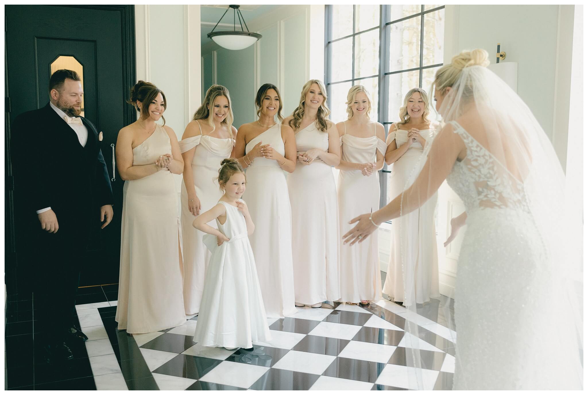 iconic beautiful black and white wedding at shepherd's hollow near detroit michigan by josh and andrea photography 