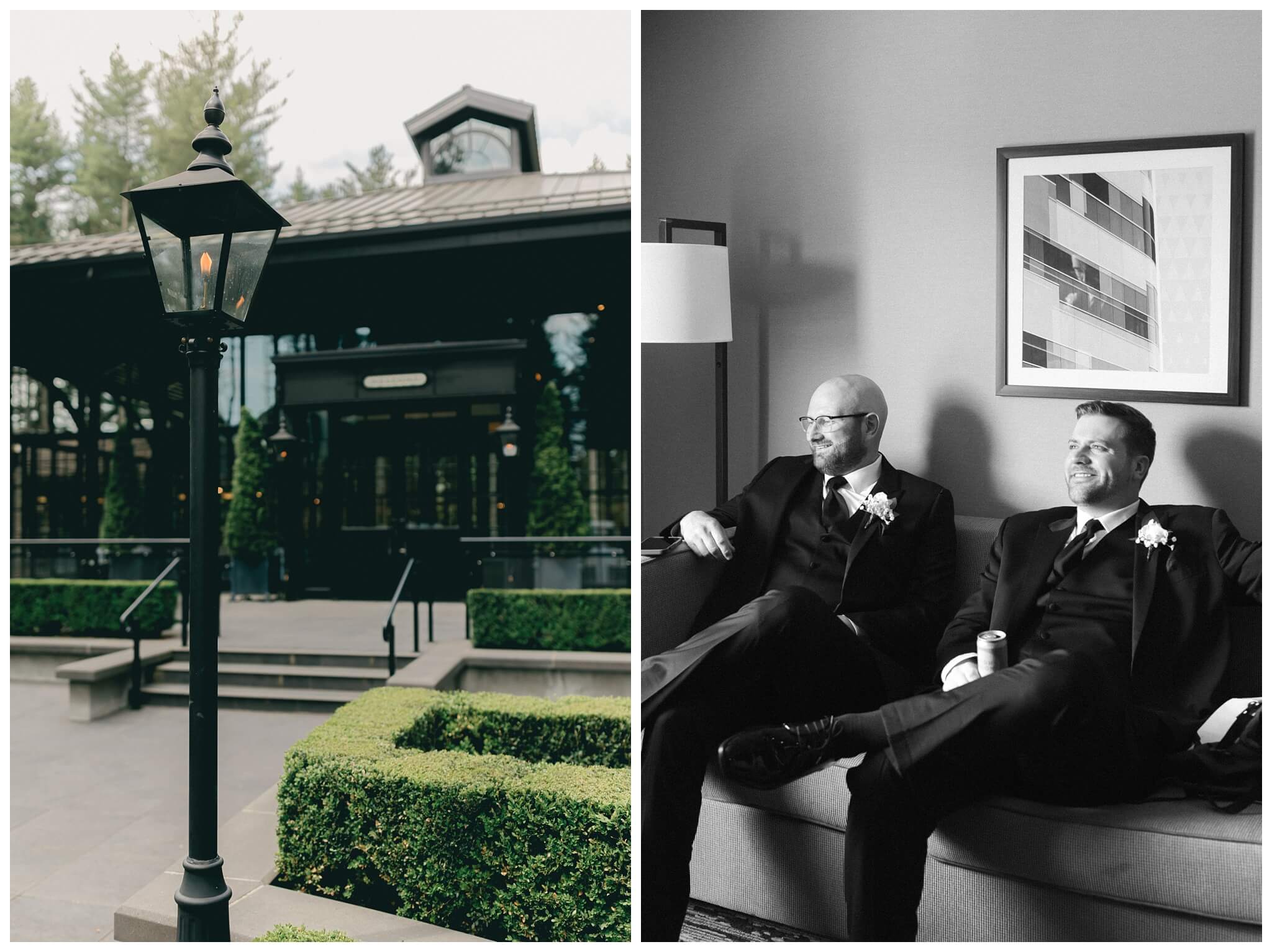 iconic beautiful black and white wedding at shepherd's hollow near detroit michigan by josh and andrea photography 