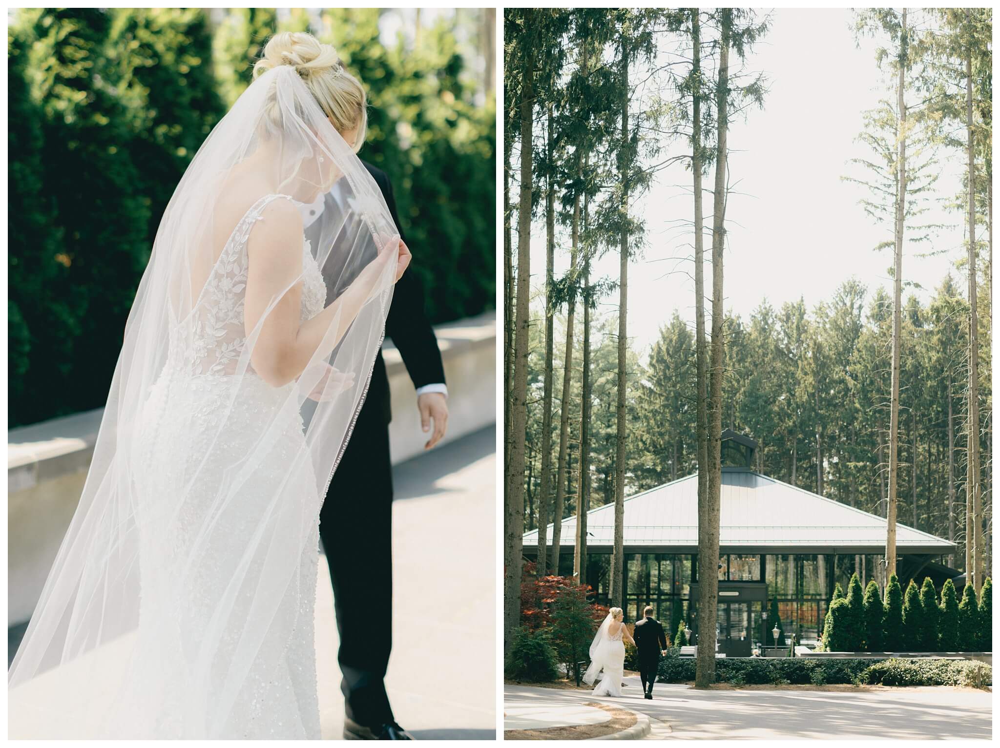 iconic beautiful black and white wedding at shepherd's hollow near detroit michigan by josh and andrea photography 