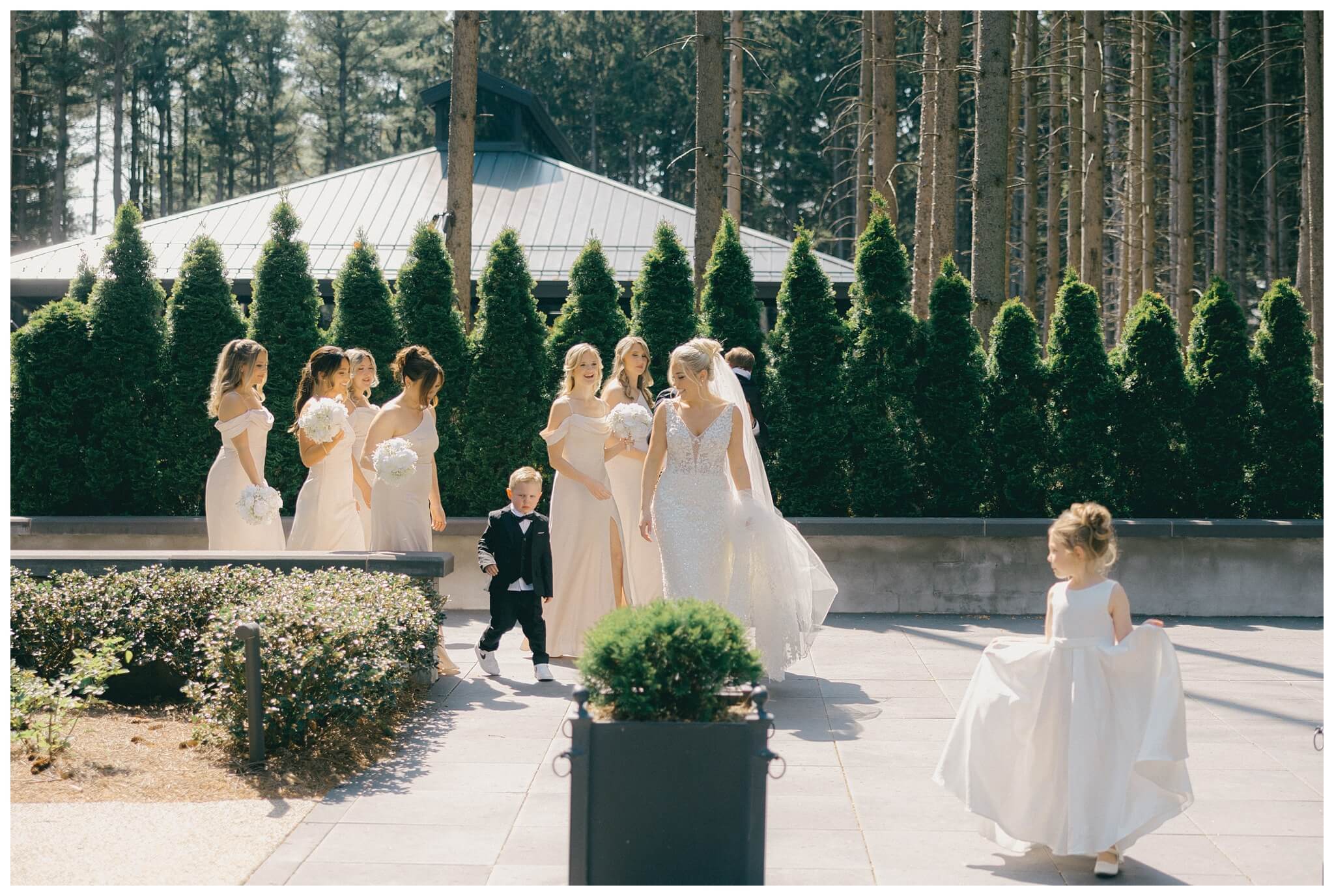 iconic beautiful black and white wedding at shepherd's hollow near detroit michigan by josh and andrea photography 