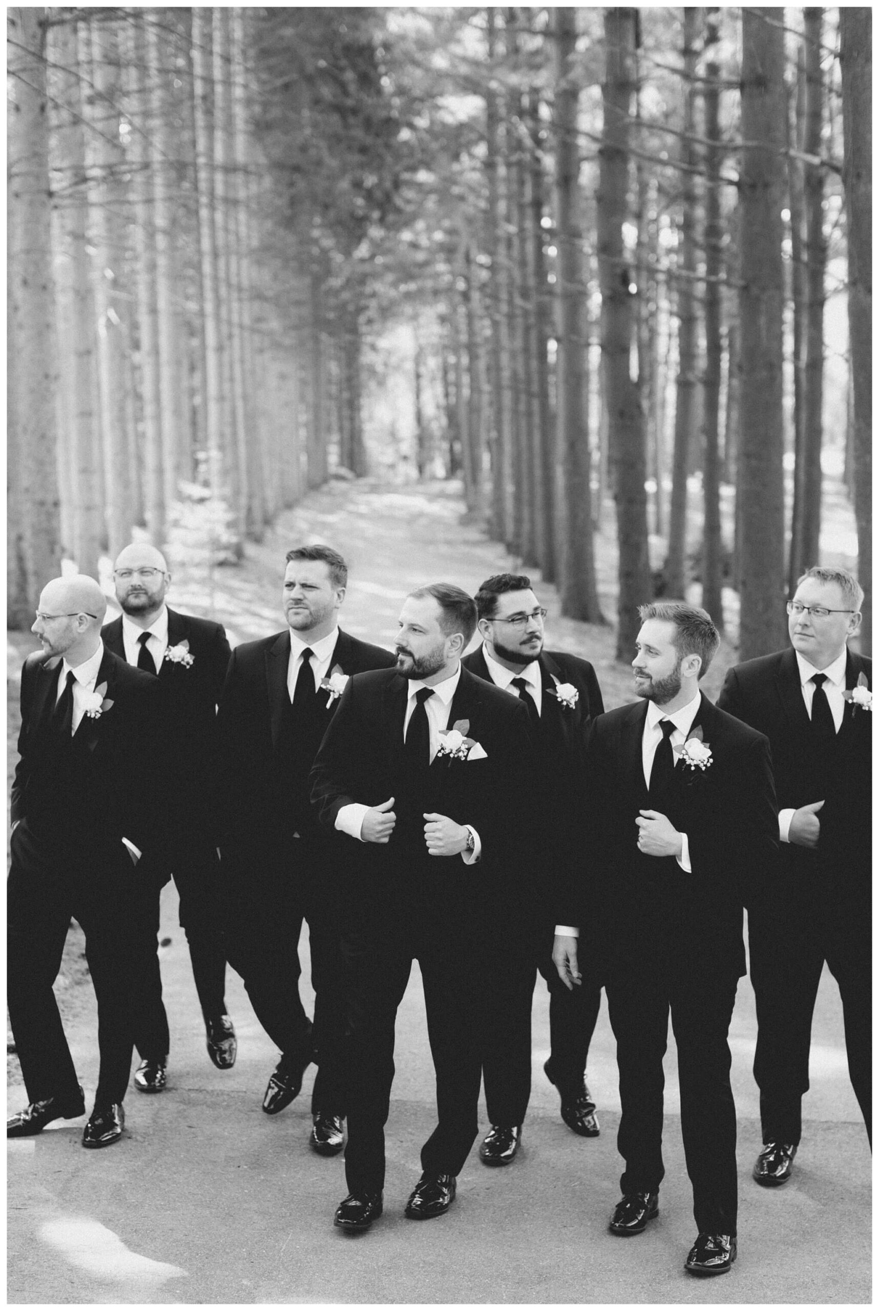 iconic beautiful black and white wedding at shepherd's hollow near detroit michigan by josh and andrea photography 