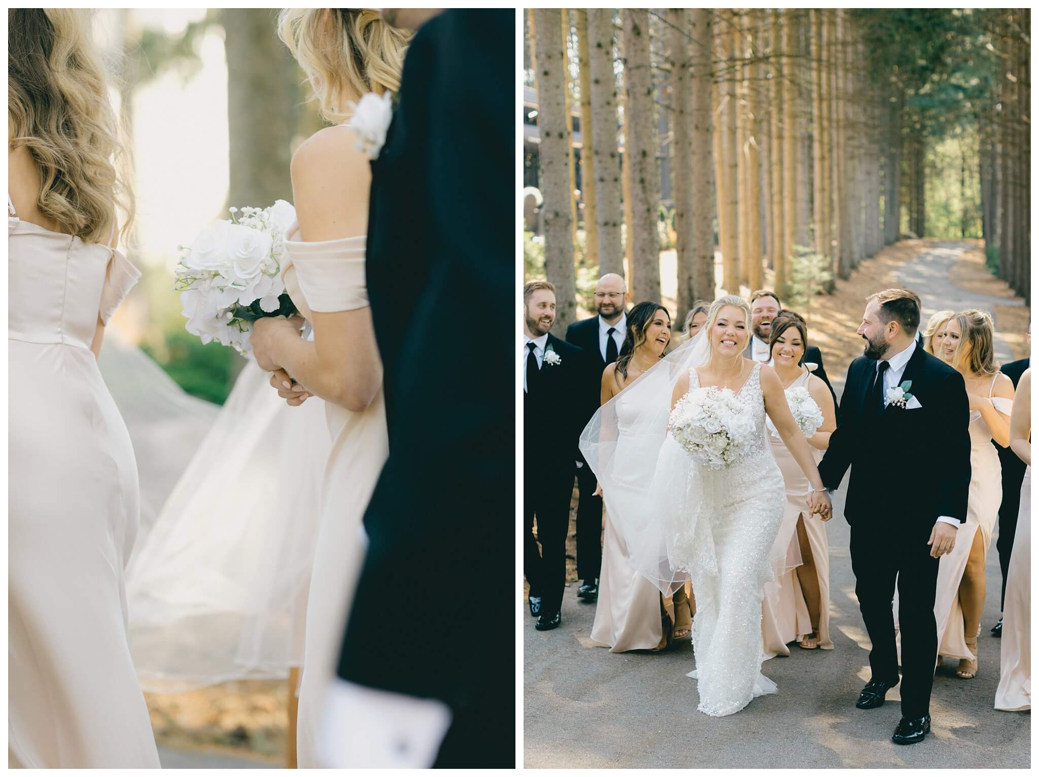 iconic beautiful black and white wedding at shepherd's hollow near detroit michigan by josh and andrea photography 