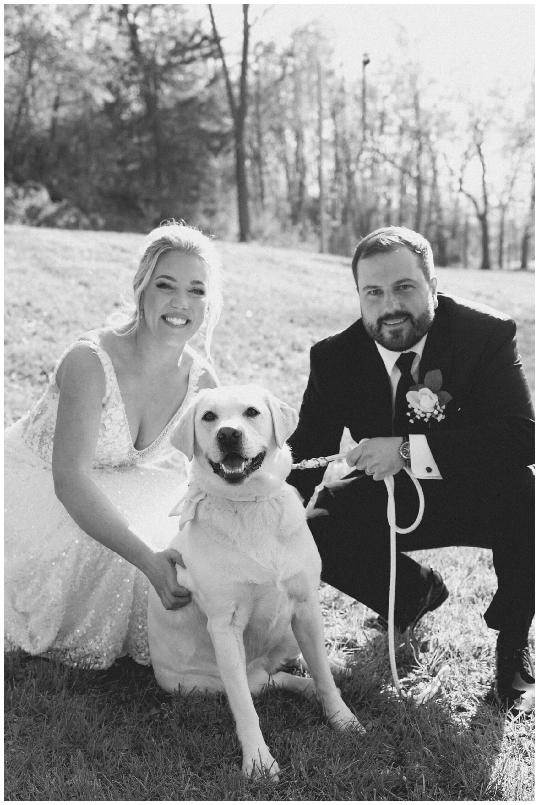 iconic beautiful black and white wedding at shepherd's hollow near detroit michigan by josh and andrea photography 