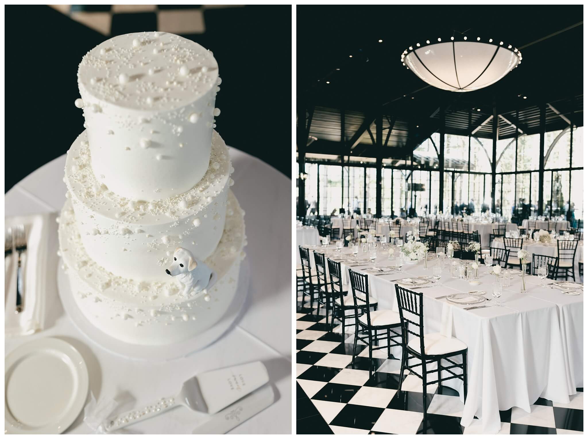 iconic beautiful black and white wedding at shepherd's hollow near detroit michigan by josh and andrea photography 