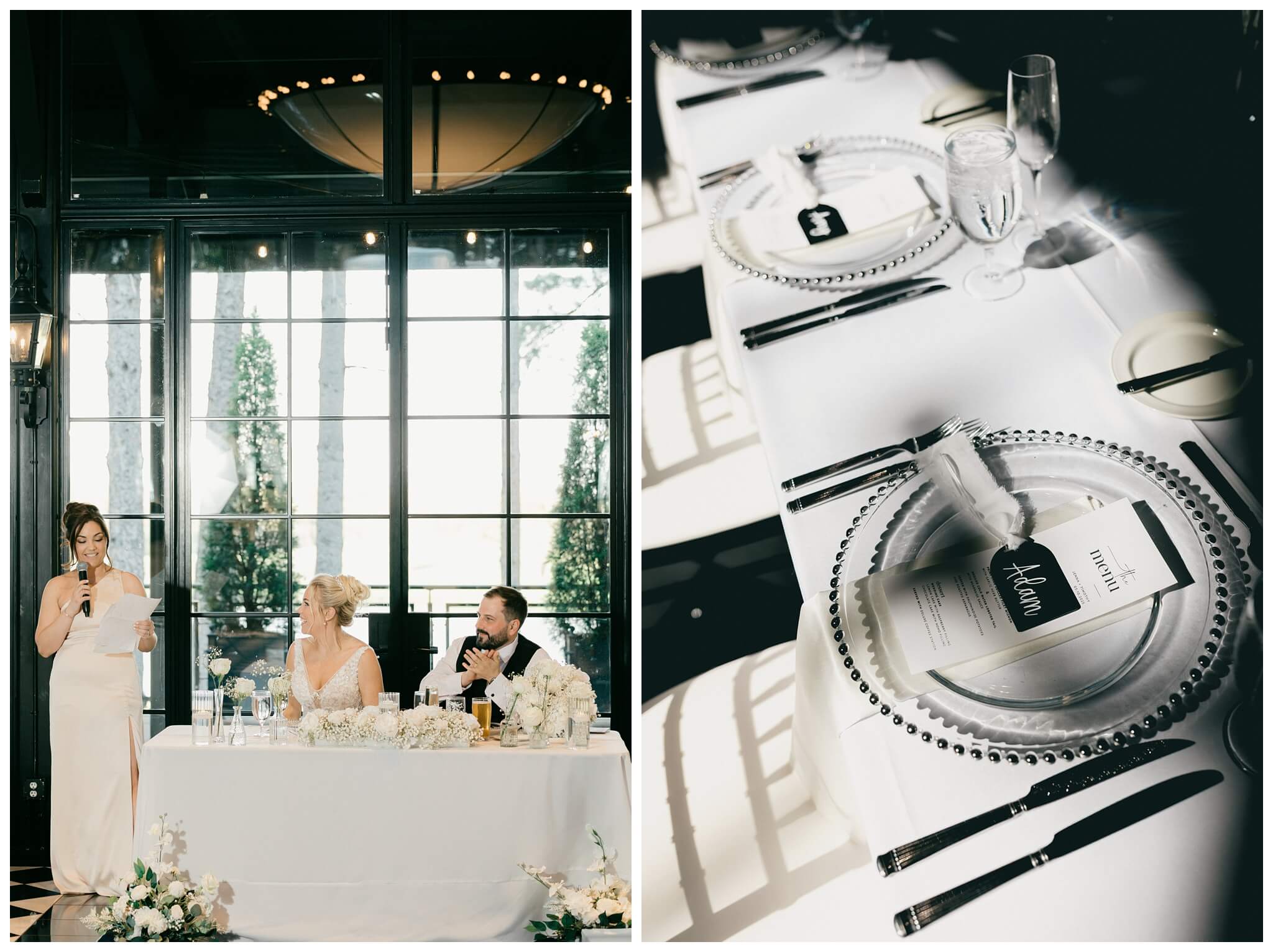 iconic beautiful black and white wedding at shepherd's hollow near detroit michigan by josh and andrea photography 