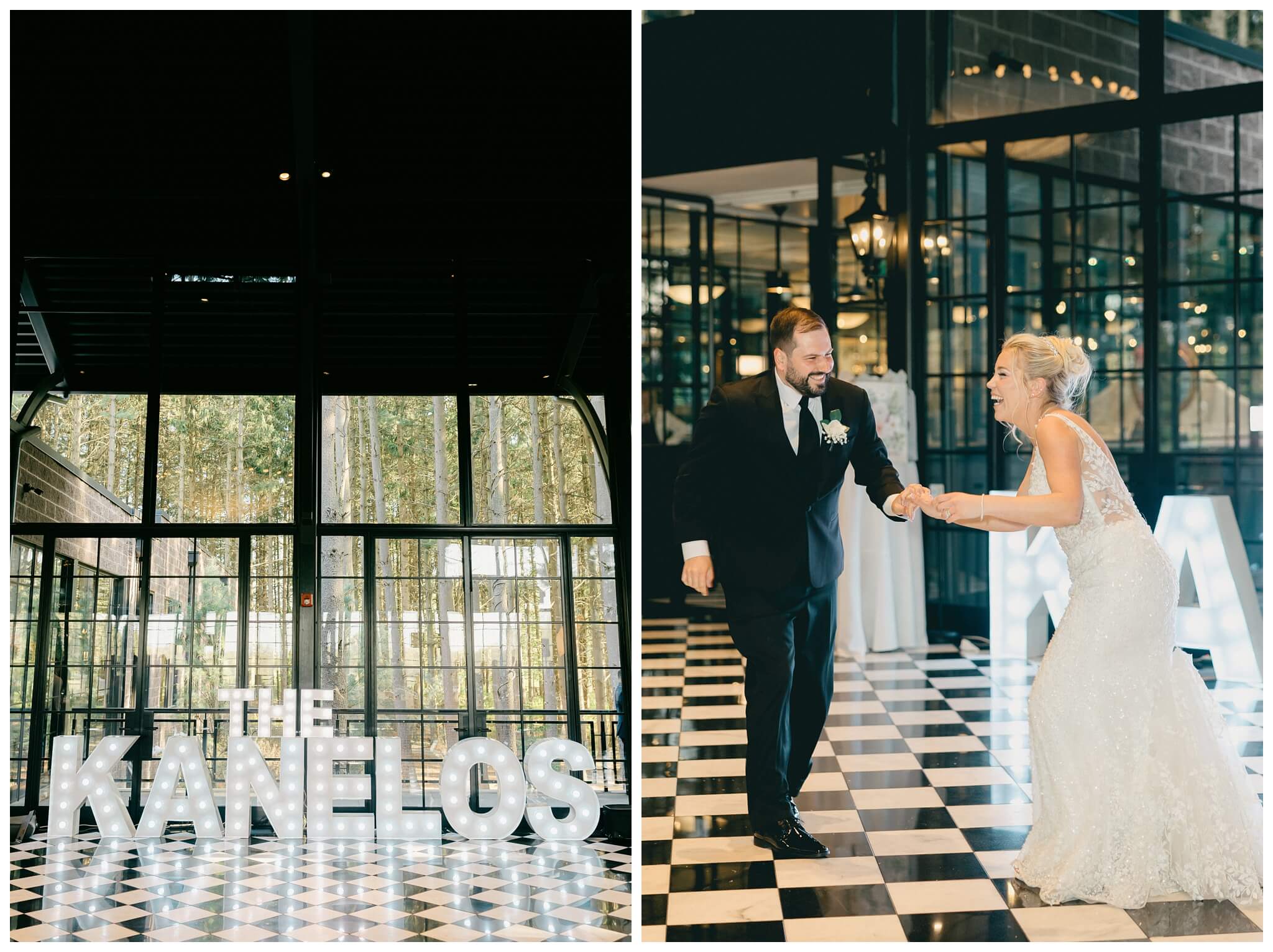 iconic beautiful black and white wedding at shepherd's hollow near detroit michigan by josh and andrea photography 