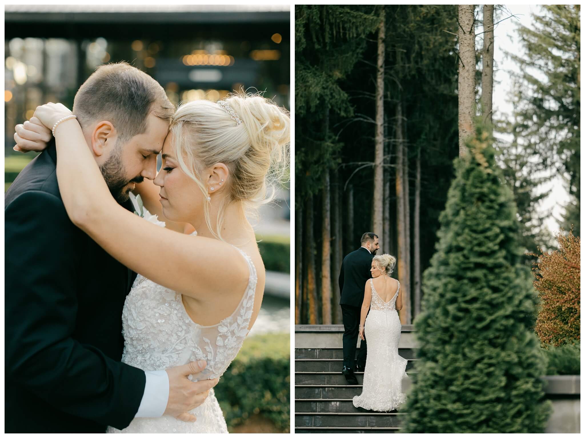 iconic beautiful black and white wedding at shepherd's hollow near detroit michigan by josh and andrea photography 