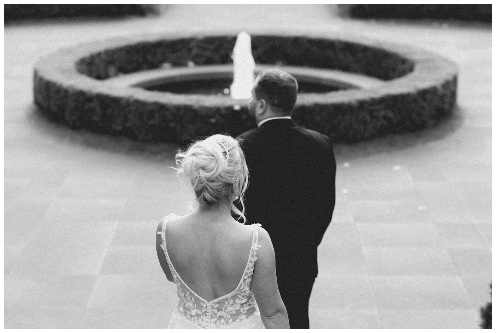 iconic beautiful black and white wedding at shepherd's hollow near detroit michigan by josh and andrea photography 