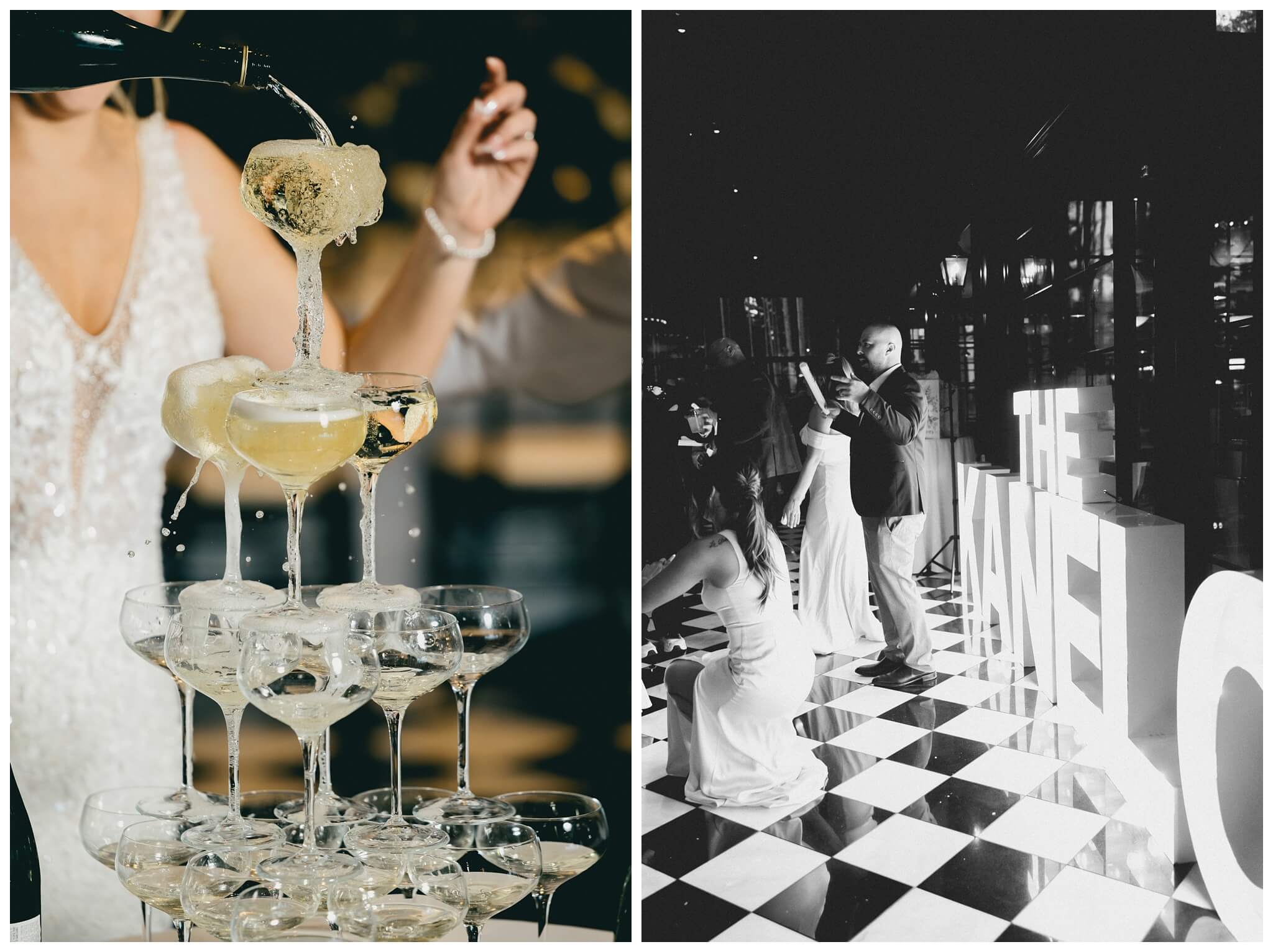 iconic beautiful black and white wedding at shepherd's hollow near detroit michigan by josh and andrea photography 