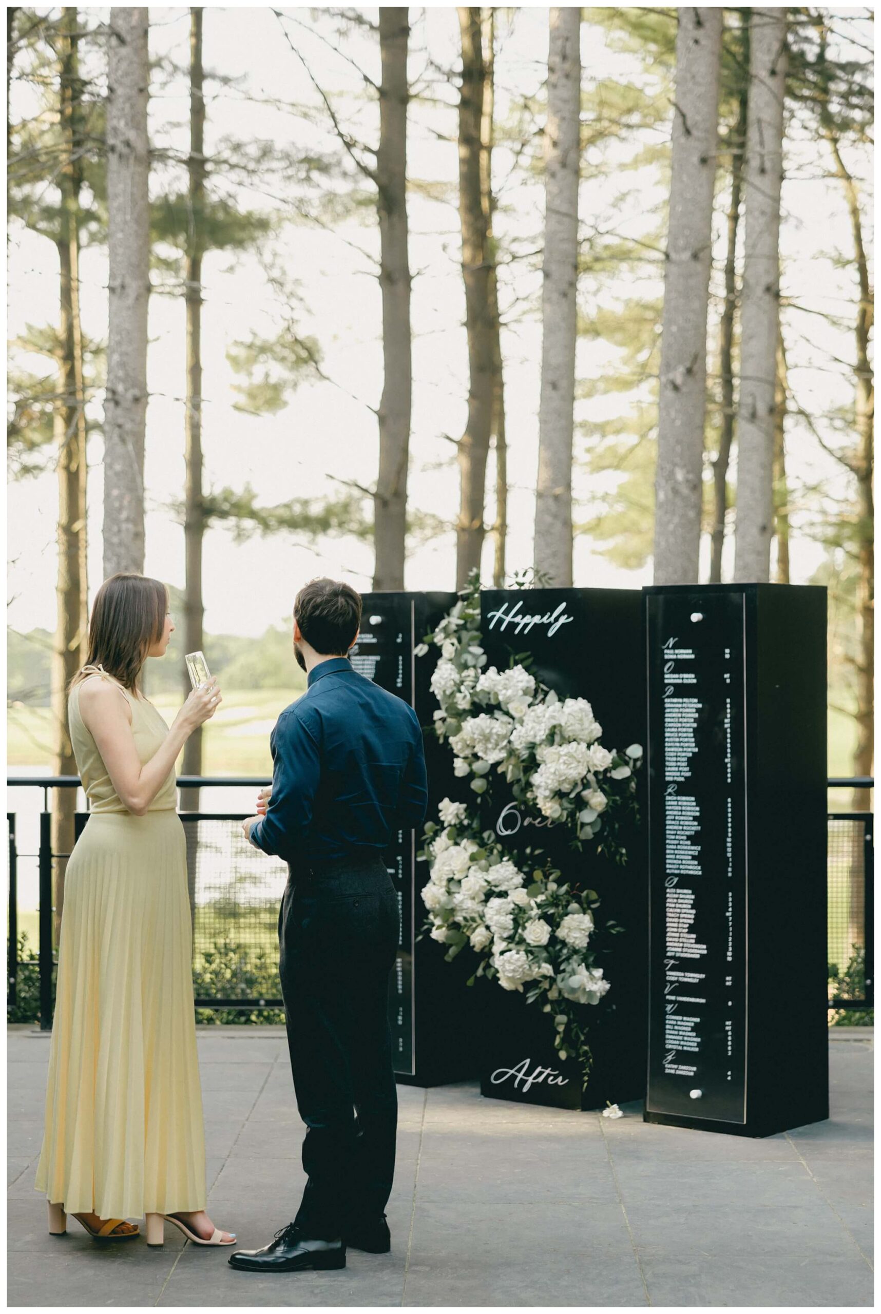 stunning black tie forest wedding with rolls royce vintage car at shepherds hollow near detroit michigan by josh and andrea photography