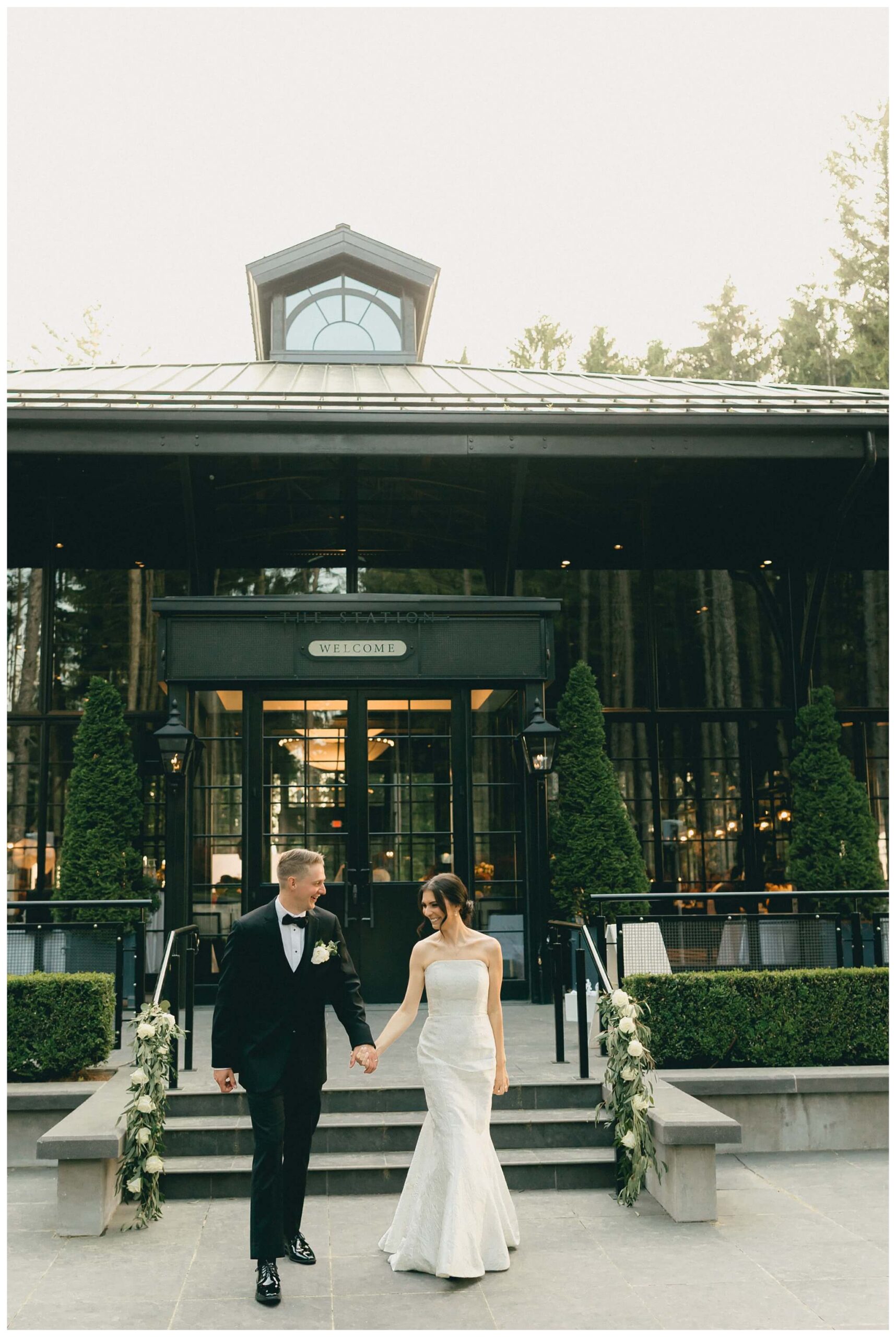 stunning black tie forest wedding with rolls royce vintage car at shepherds hollow near detroit michigan by josh and andrea photography