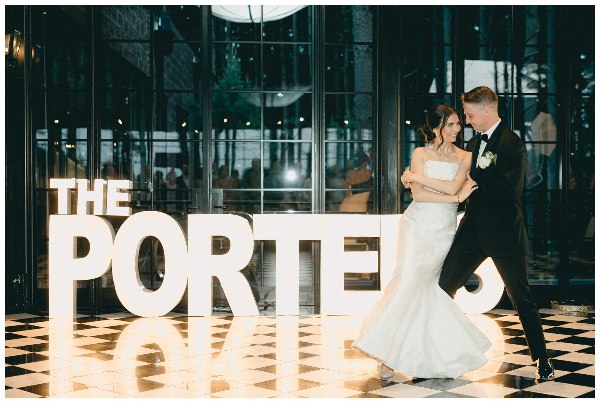 stunning black tie forest wedding with rolls royce vintage car at shepherds hollow near detroit michigan by josh and andrea photography