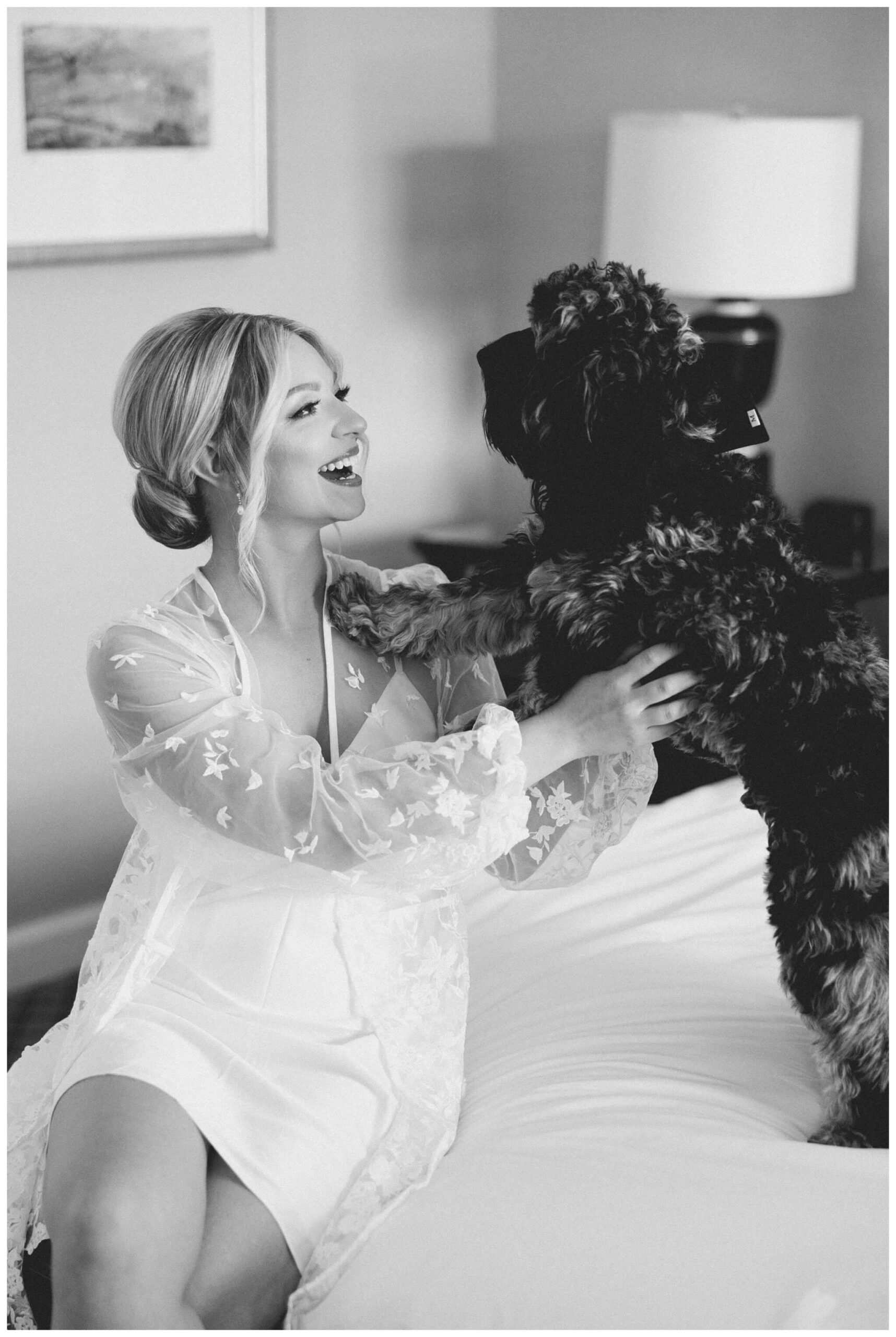 iconic black and white wedding in a forest at shepherds hollow gold club near detroit michigan by josh and andrea photography 