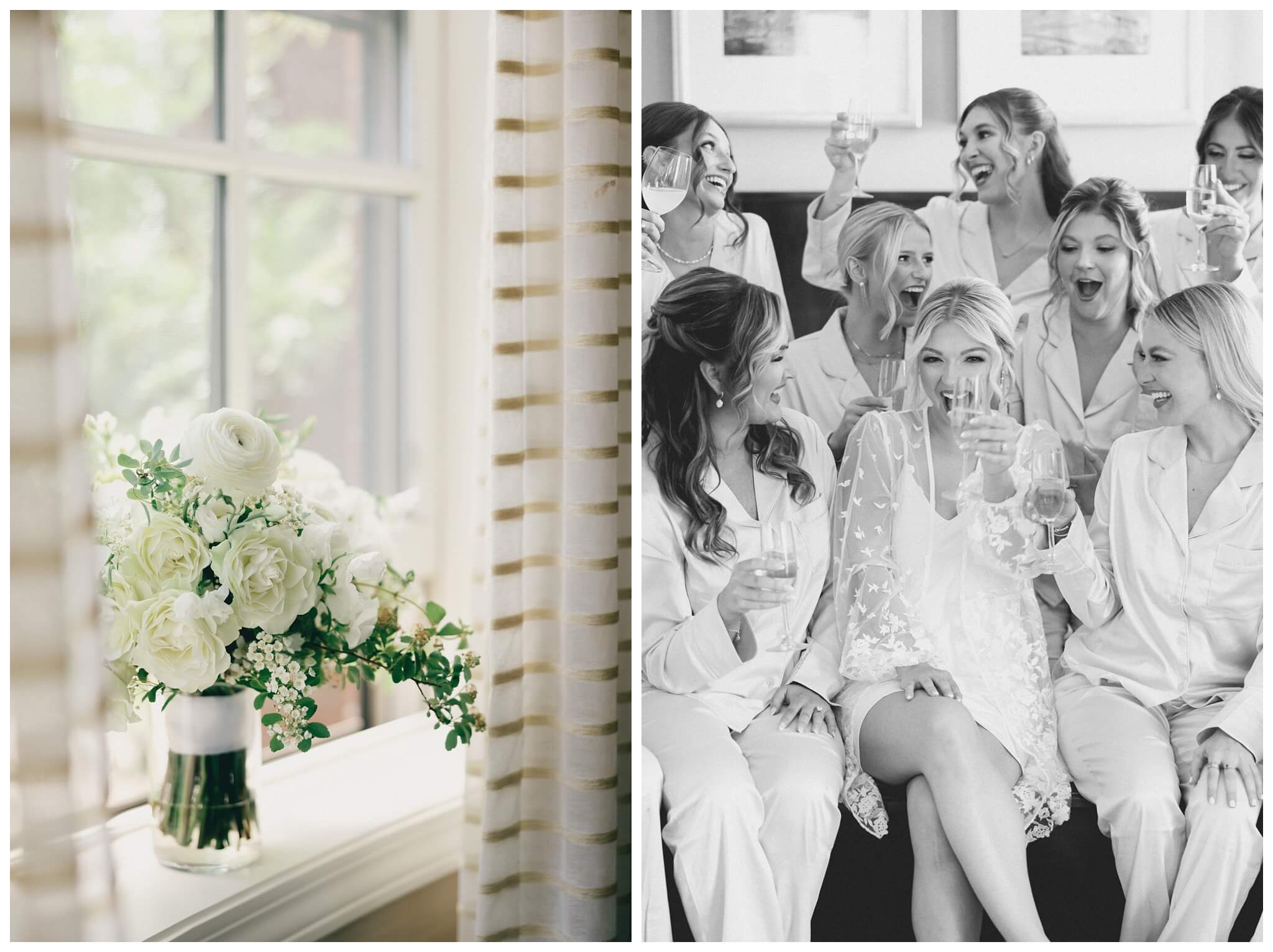 iconic black and white wedding in a forest at shepherds hollow gold club near detroit michigan by josh and andrea photography 