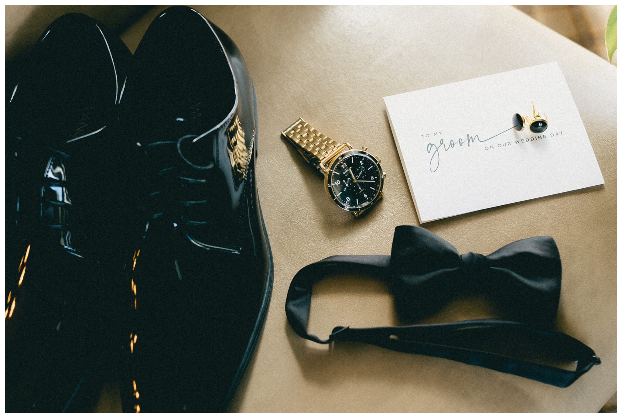 iconic black and white wedding in a forest at shepherds hollow gold club near detroit michigan by josh and andrea photography 