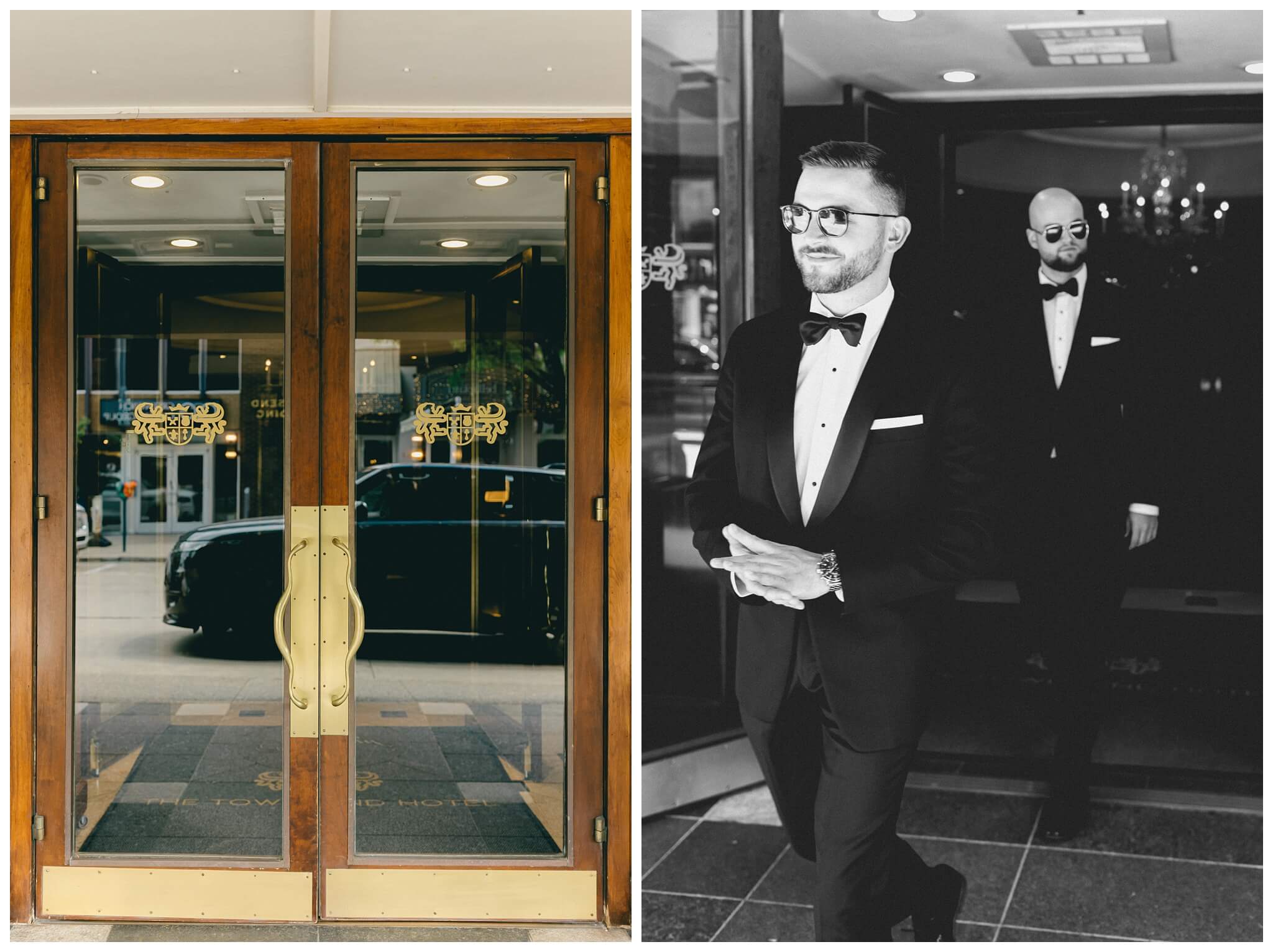 iconic black and white wedding in a forest at shepherds hollow gold club near detroit michigan by josh and andrea photography 