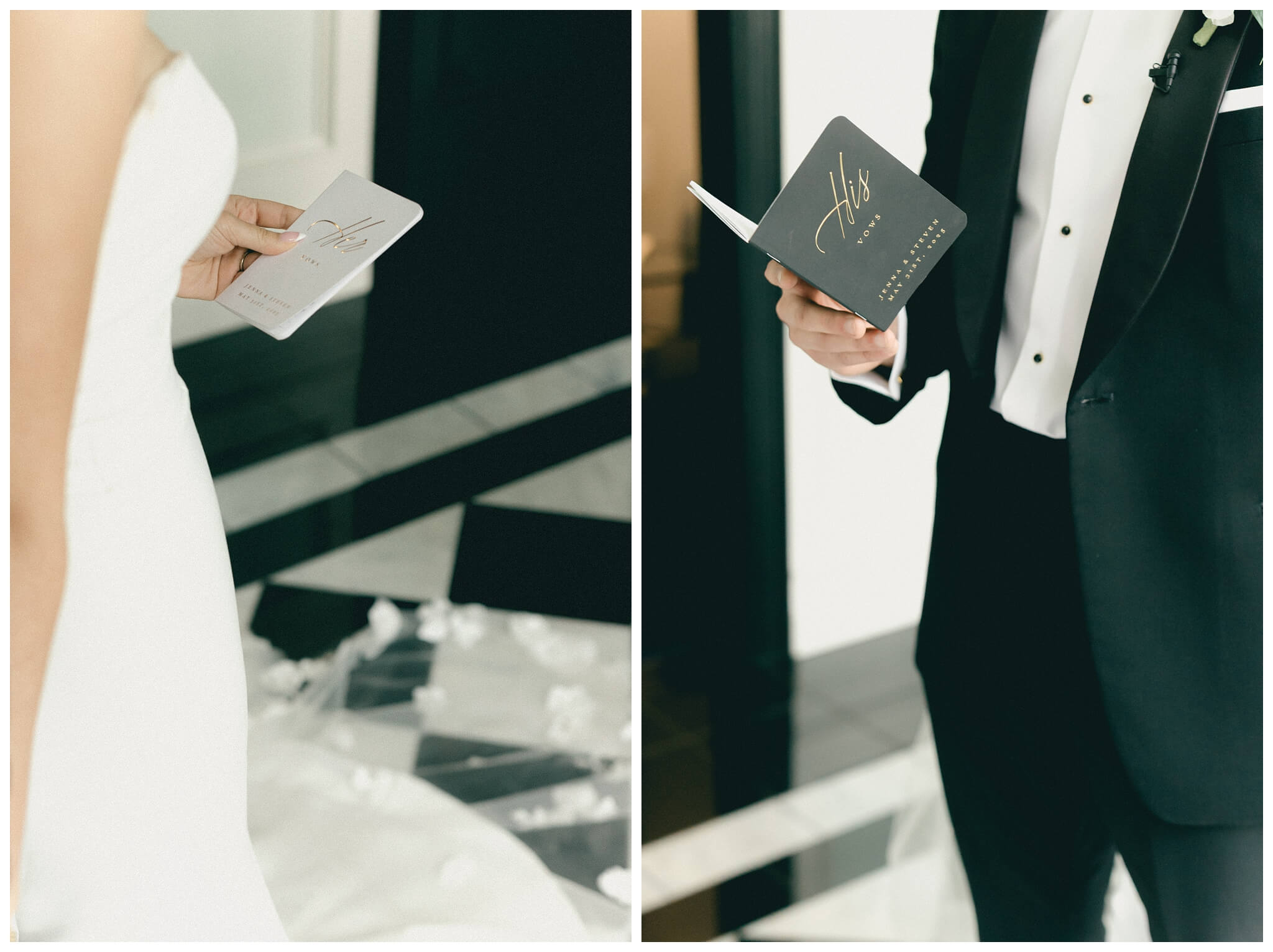 iconic black and white wedding in a forest at shepherds hollow gold club near detroit michigan by josh and andrea photography 