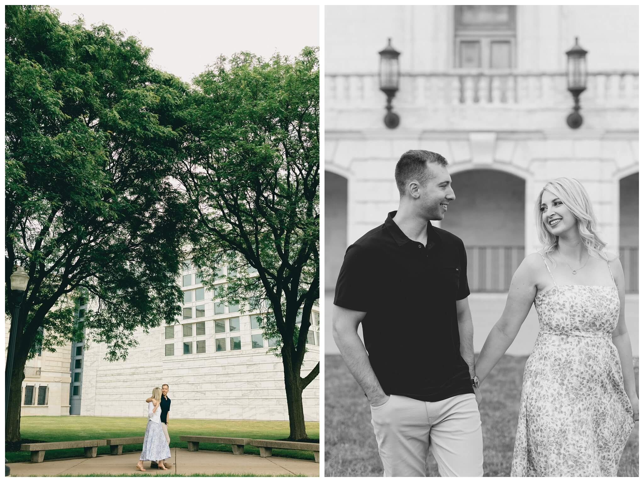 romantic date night engagement shoot inspiration in the downtown chicago and trivoli tavern by josh and andrea photography 