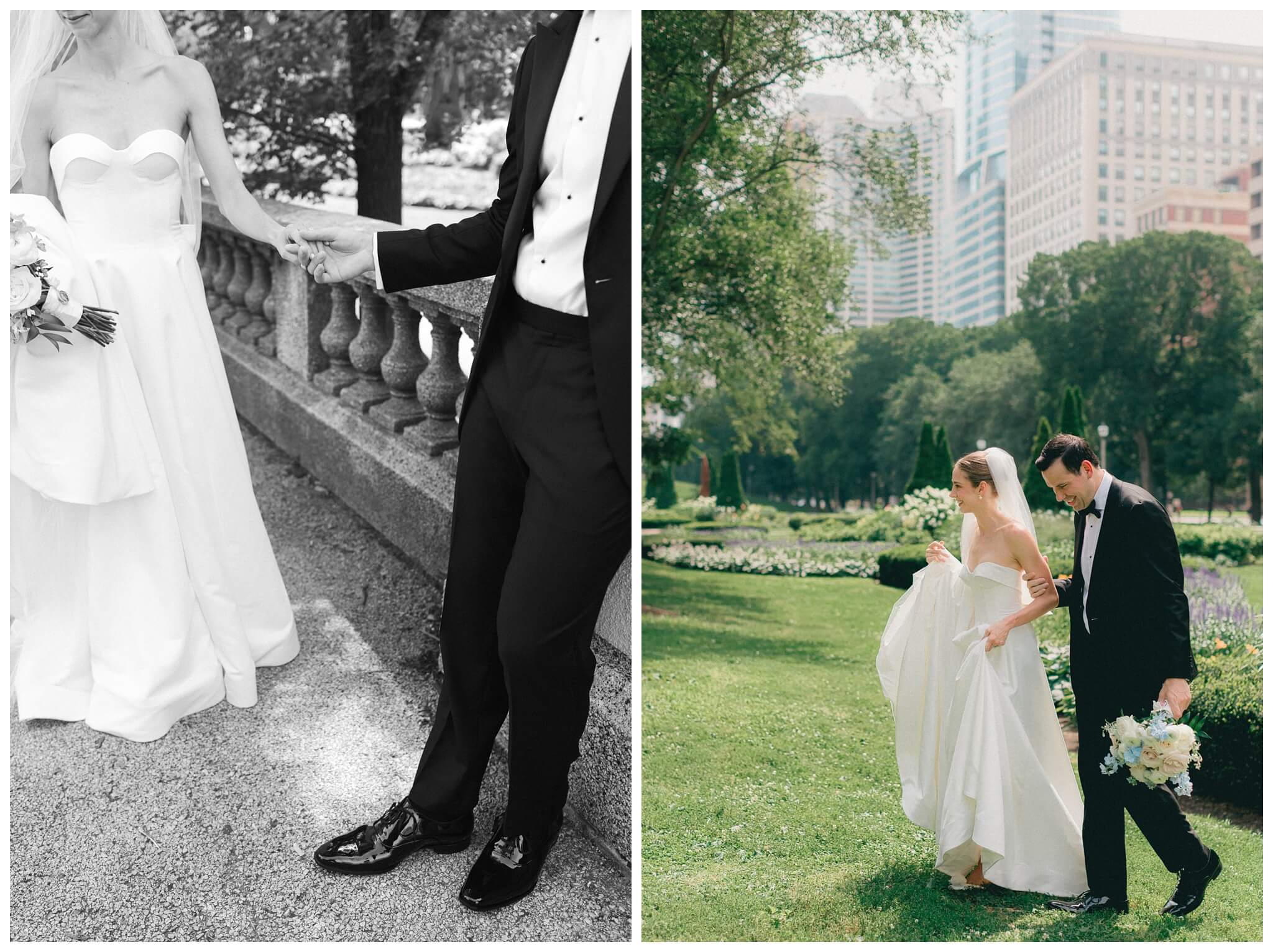 iconic black tie wedding at the pendry the dalcy grant park in downtown chicago with amelia cole events by josh and andrea photography 