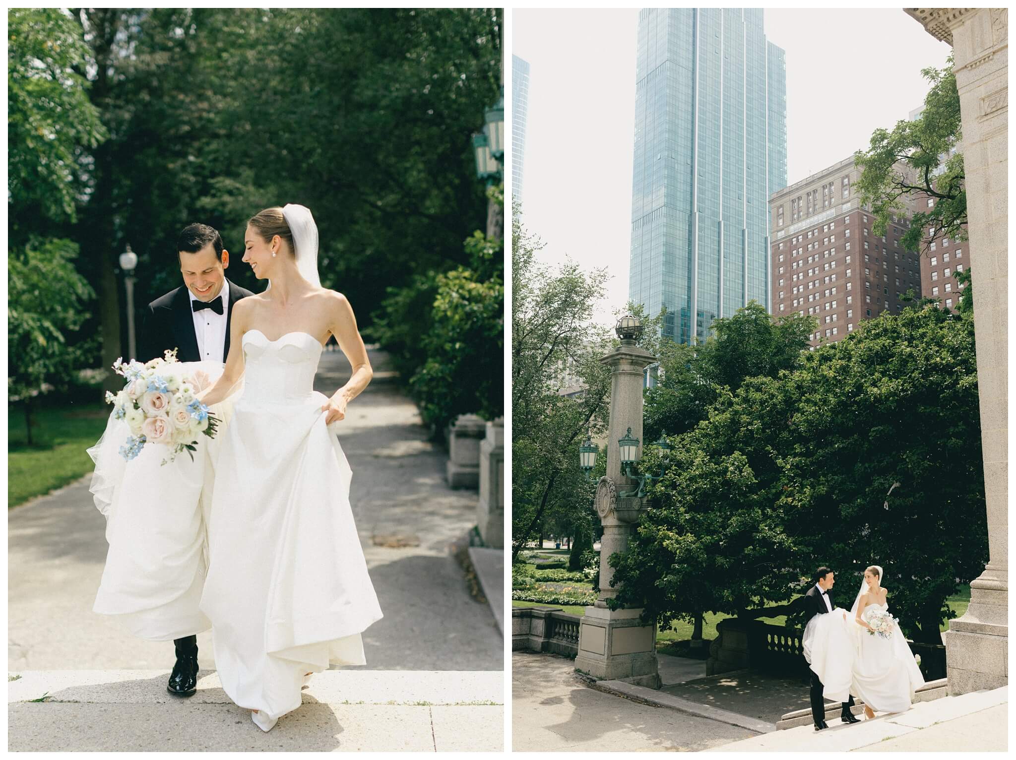 iconic black tie wedding at the pendry the dalcy grant park in downtown chicago with amelia cole events by josh and andrea photography 