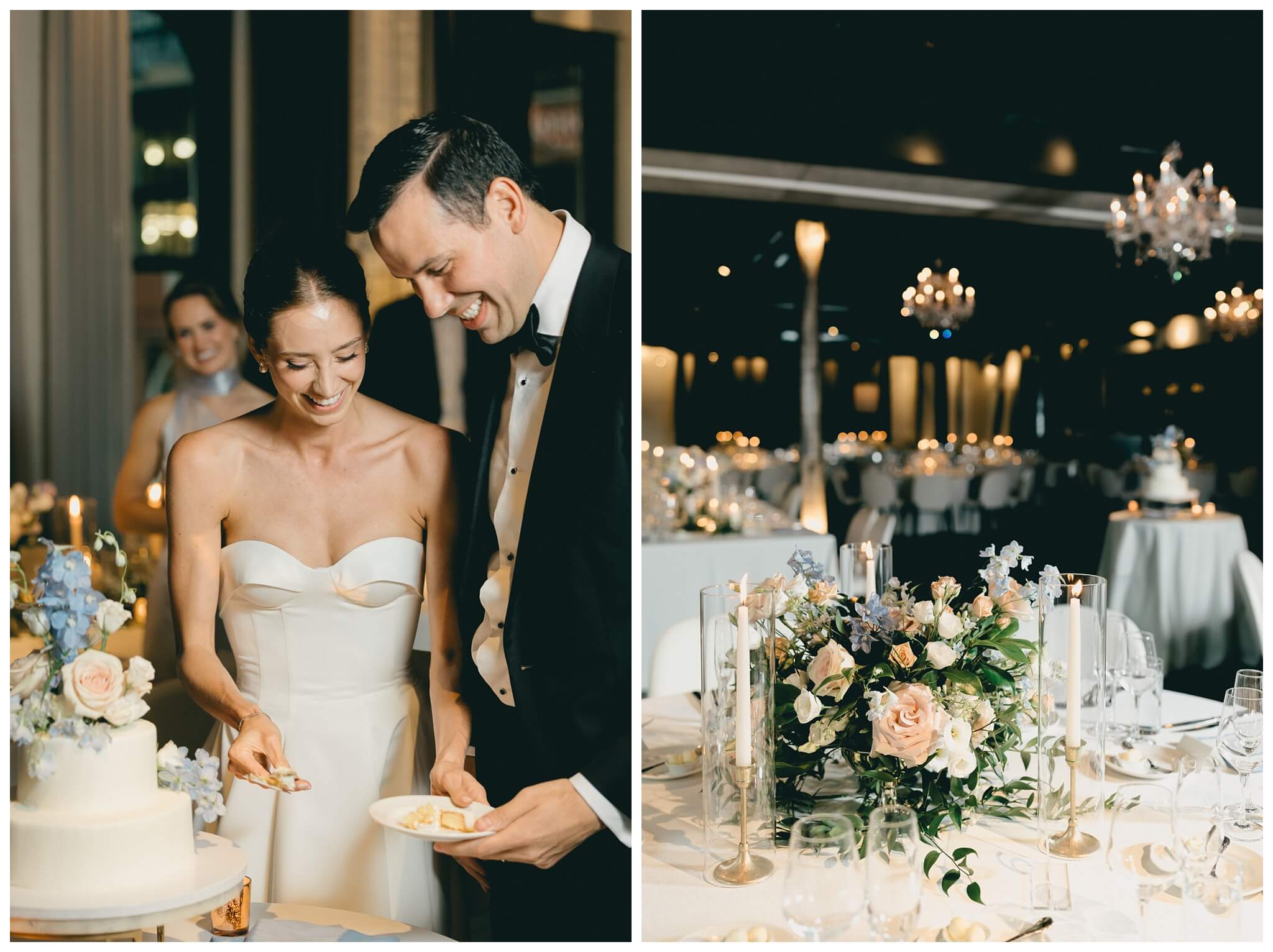 iconic black tie wedding at the pendry the dalcy grant park in downtown chicago with amelia cole events by josh and andrea photography 