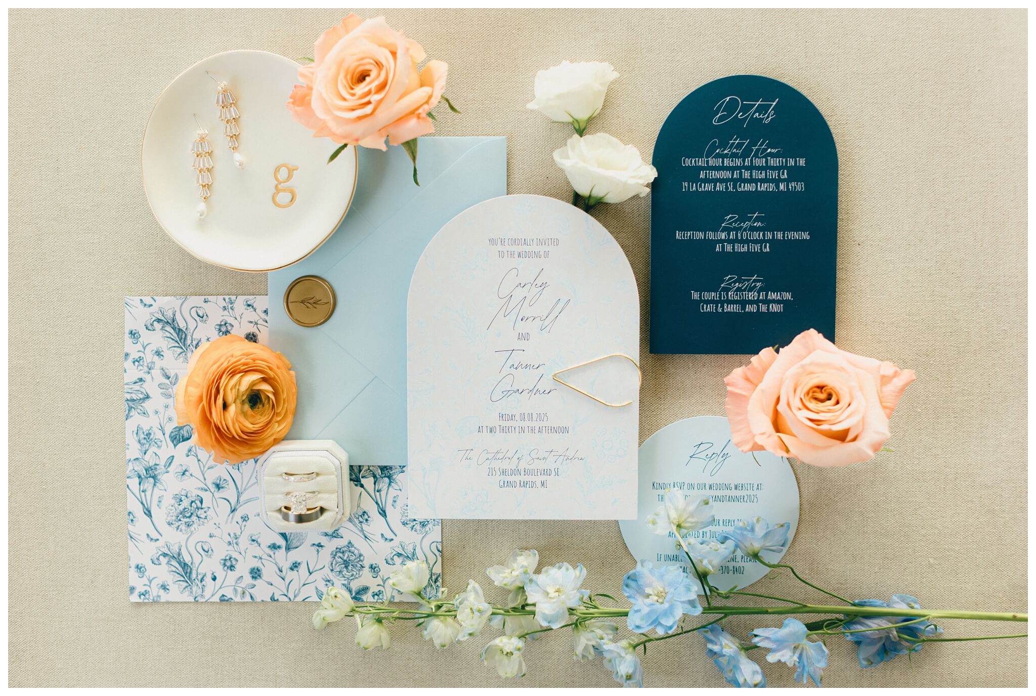 romantic catholic church wedding in downtown grand rapids michigan at the high five gr by josh and andrea photography