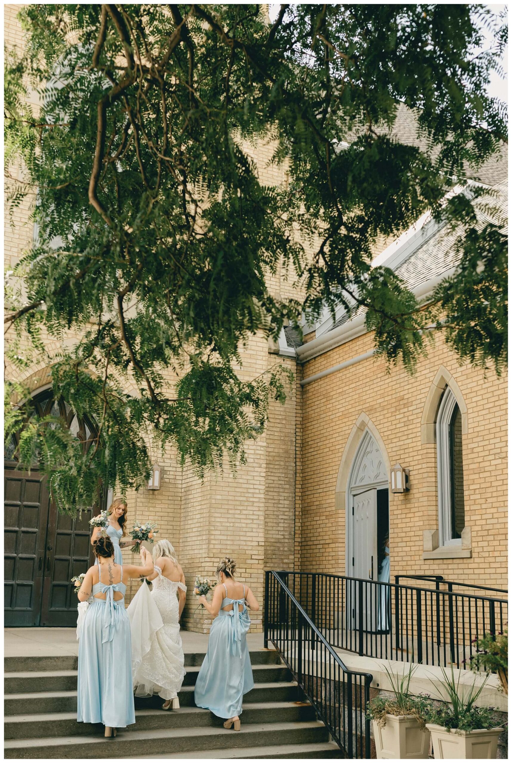romantic catholic church wedding in downtown grand rapids michigan at the high five gr by josh and andrea photography