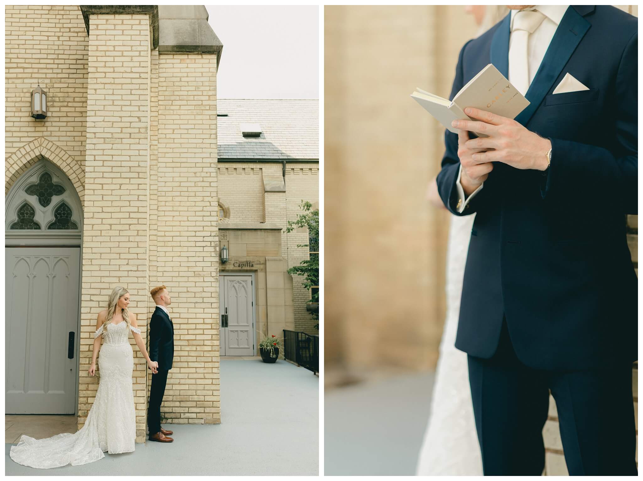 romantic catholic church wedding in downtown grand rapids michigan at the high five gr by josh and andrea photography