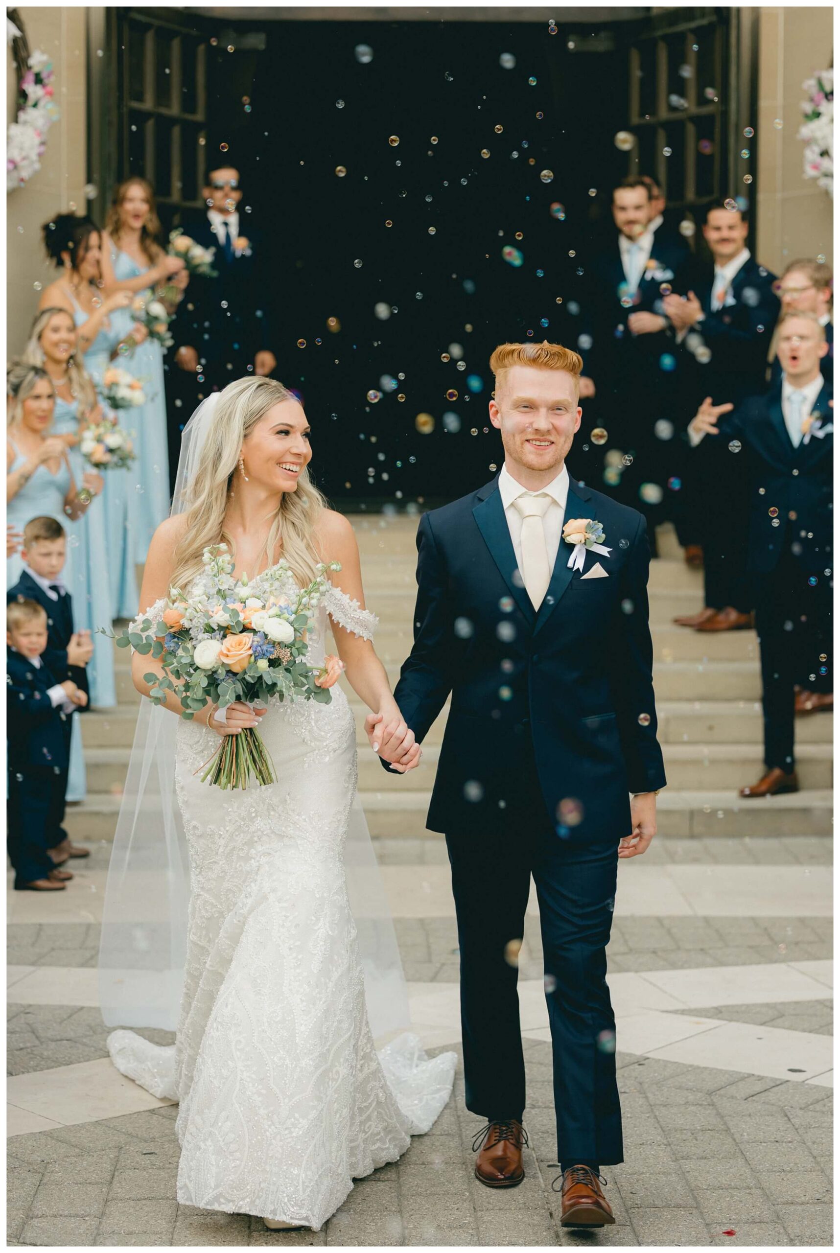romantic catholic church wedding in downtown grand rapids michigan at the high five gr by josh and andrea photography