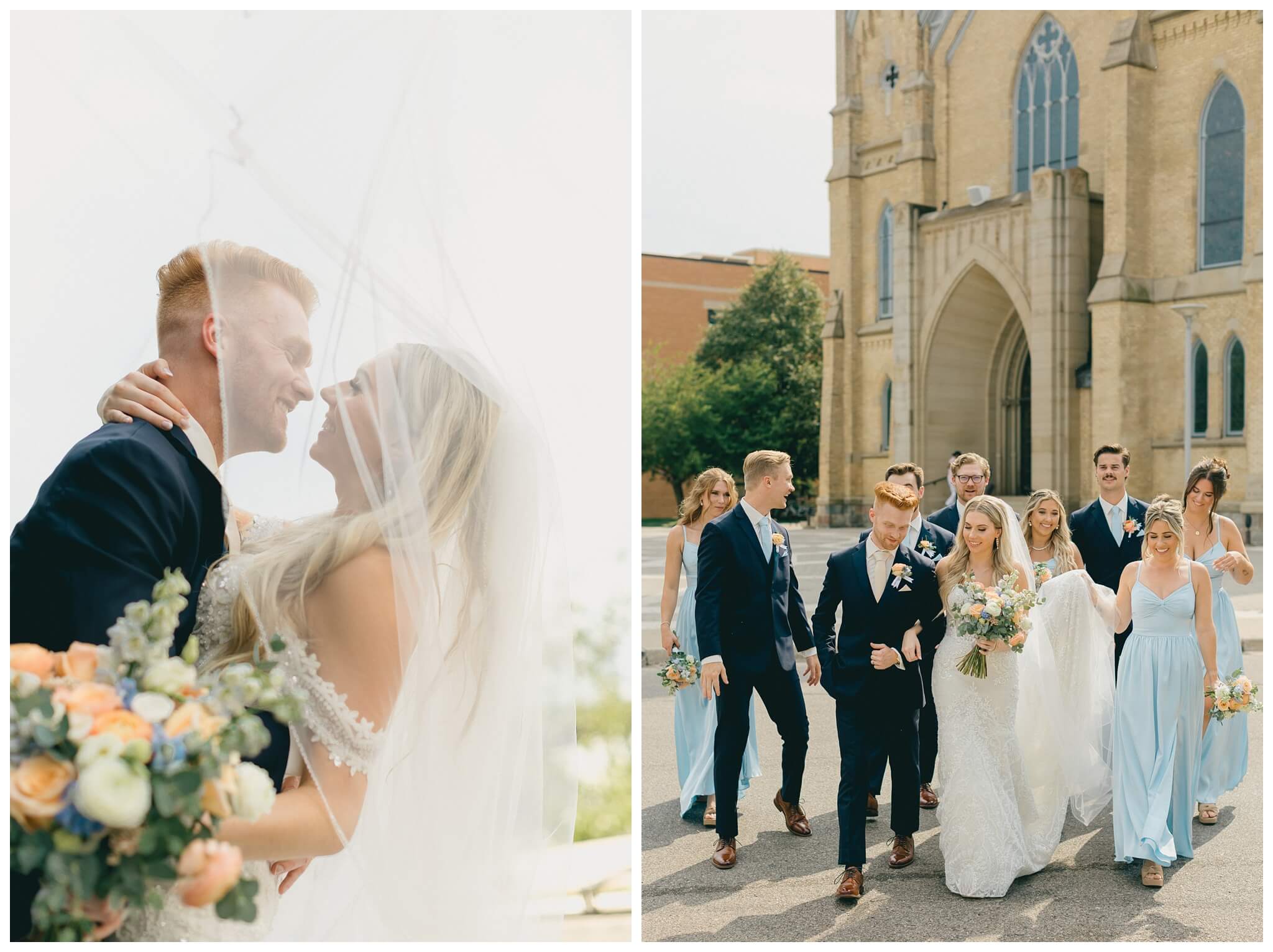 romantic catholic church wedding in downtown grand rapids michigan at the high five gr by josh and andrea photography
