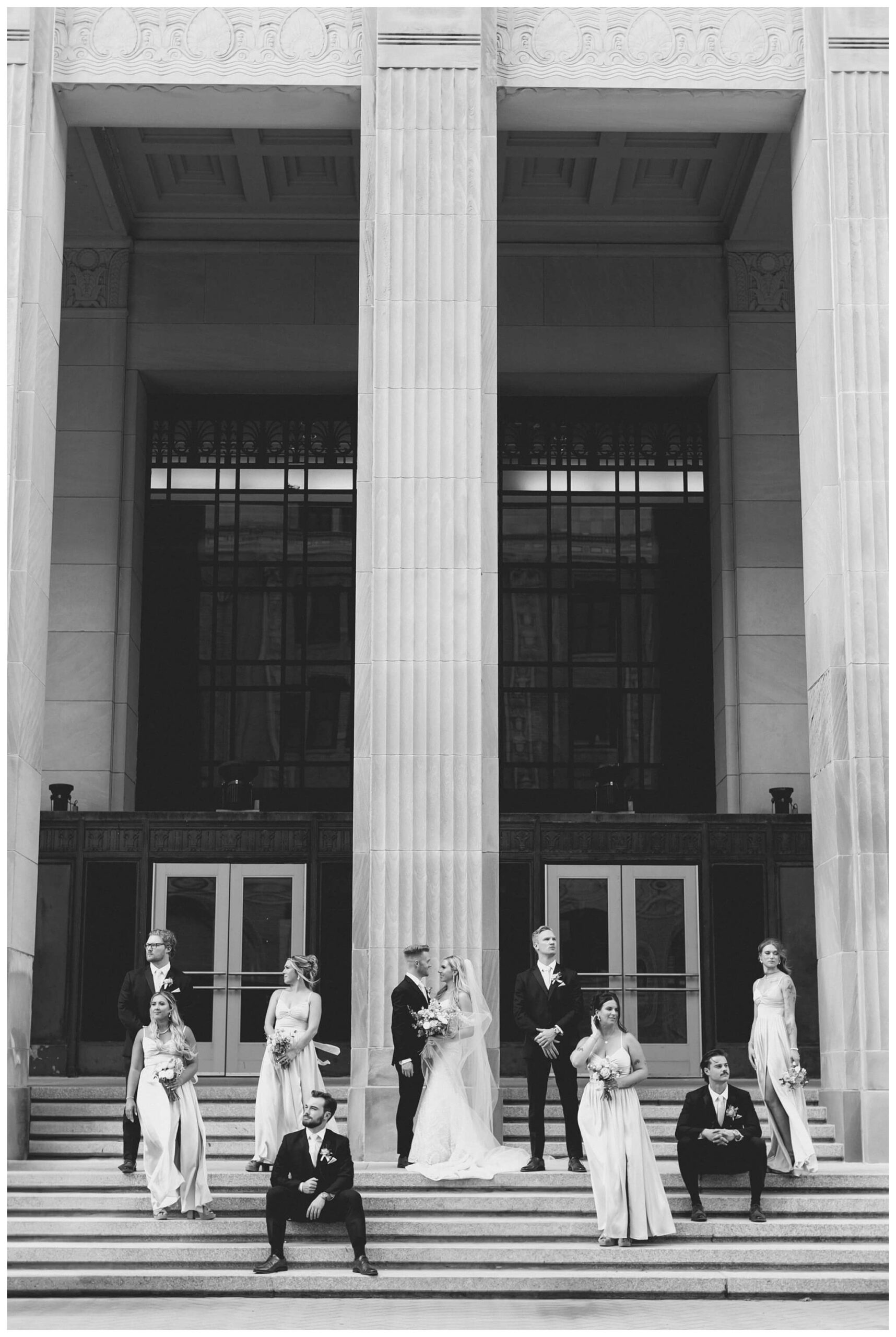 romantic catholic church wedding in downtown grand rapids michigan at the high five gr by josh and andrea photography