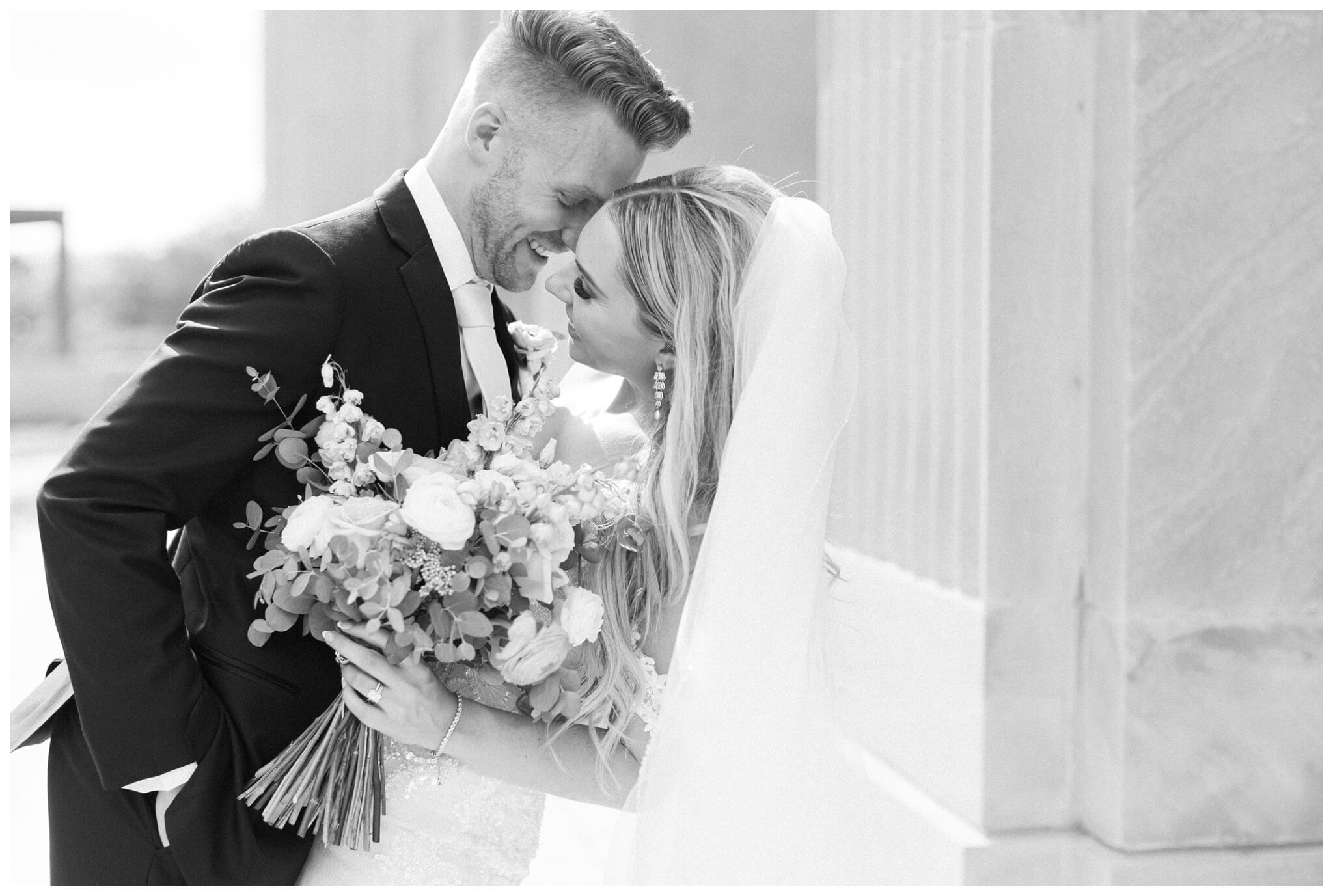 romantic catholic church wedding in downtown grand rapids michigan at the high five gr by josh and andrea photography
