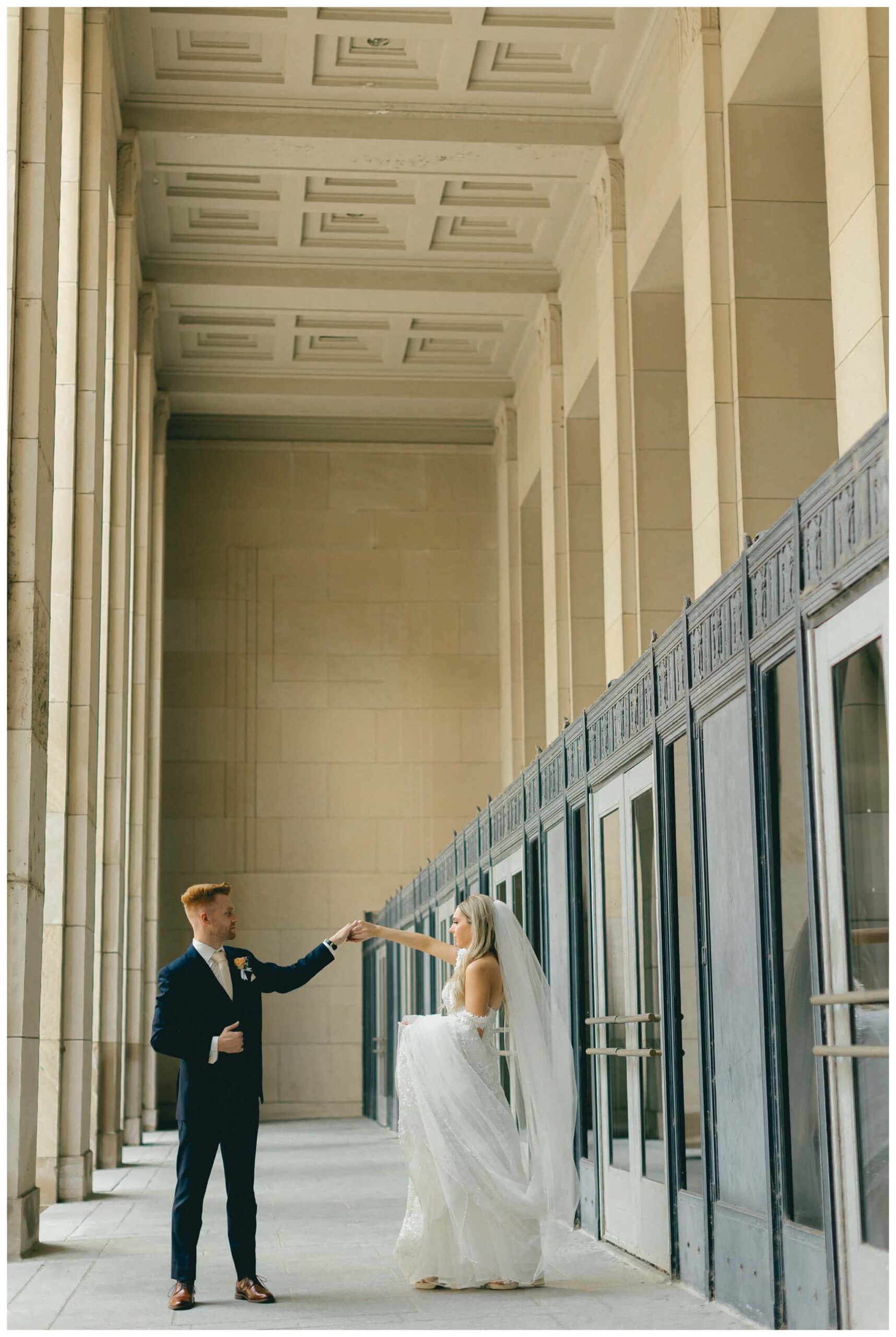 romantic catholic church wedding in downtown grand rapids michigan at the high five gr by josh and andrea photography