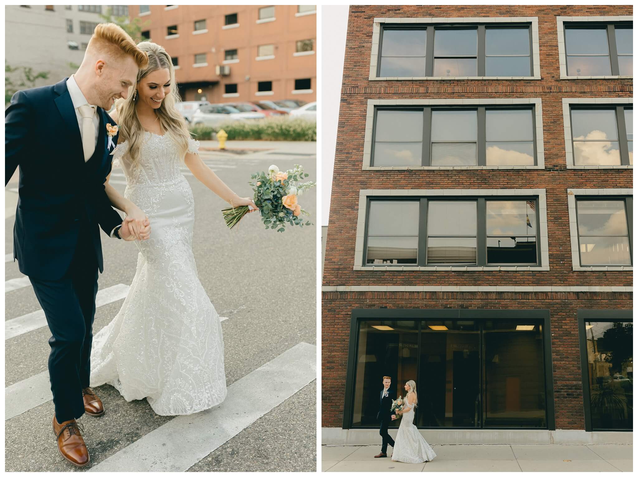 romantic catholic church wedding in downtown grand rapids michigan at the high five gr by josh and andrea photography