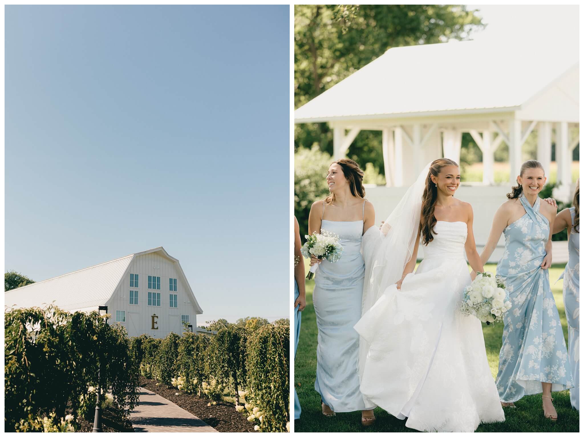 white barn wedding on lake michigan at etre farms with cocktail hour inspiration by josh and andrea photography 