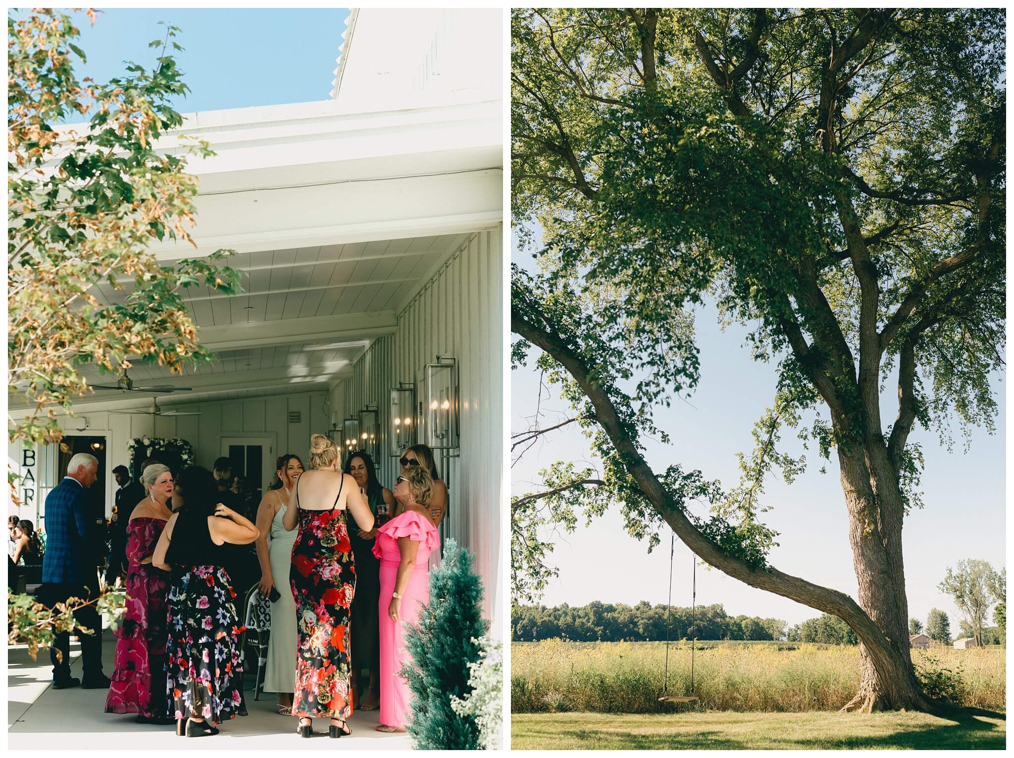 white barn wedding on lake michigan at etre farms with cocktail hour inspiration by josh and andrea photography 