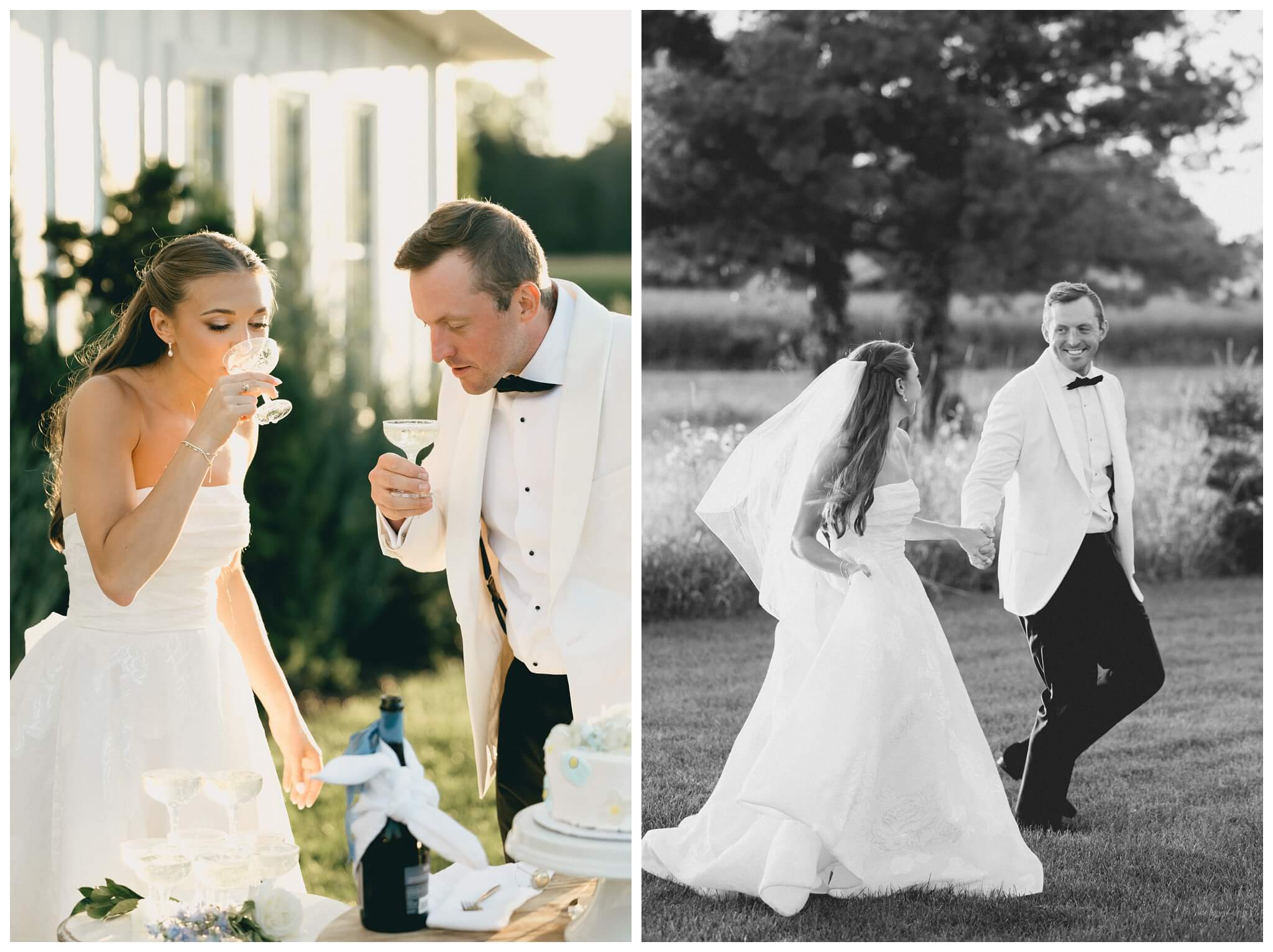 white barn wedding on lake michigan at etre farms with cocktail hour inspiration by josh and andrea photography 