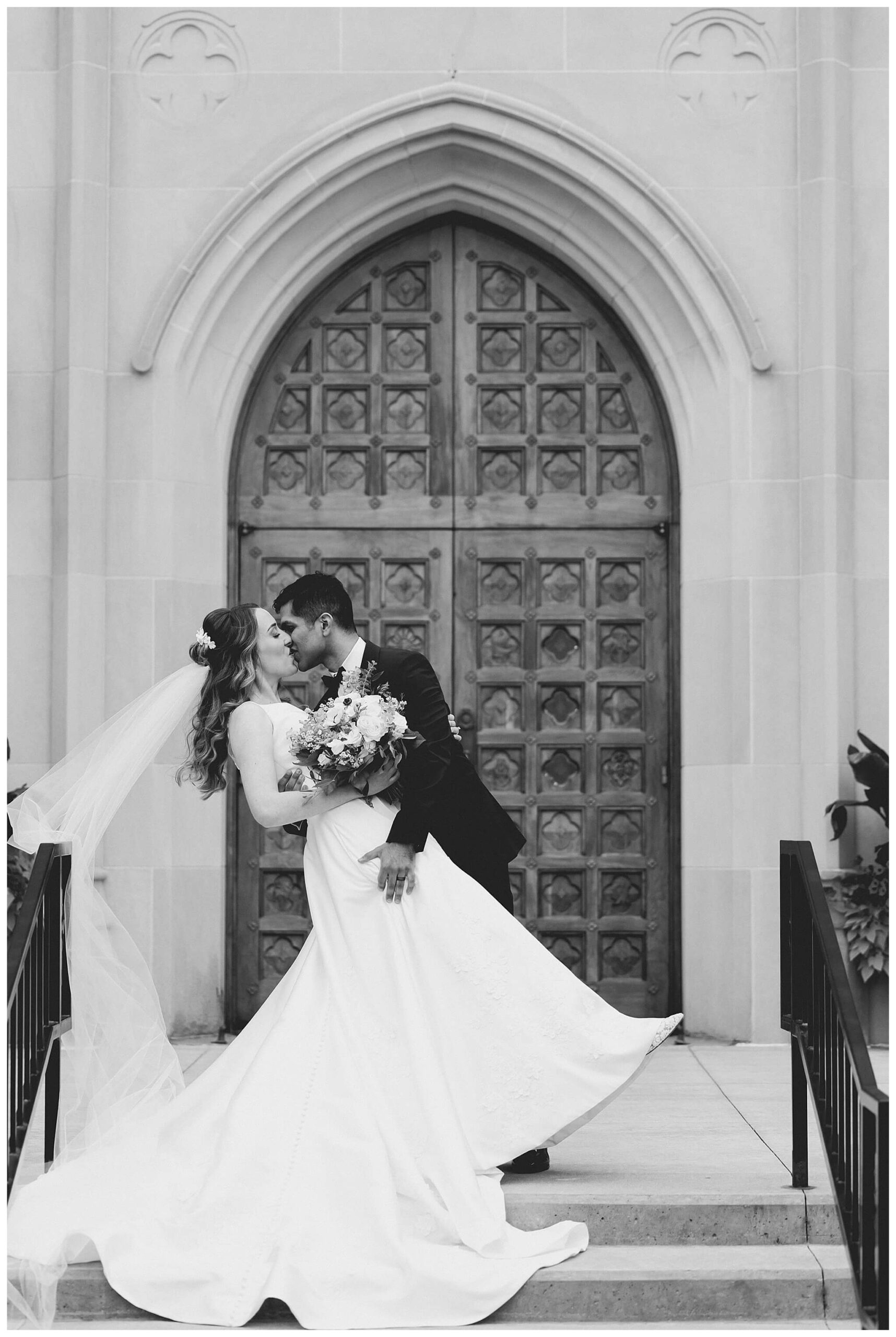 beautiful wedding photography near the Tridge at the H Hotel in midland michigan by josh and andrea photography